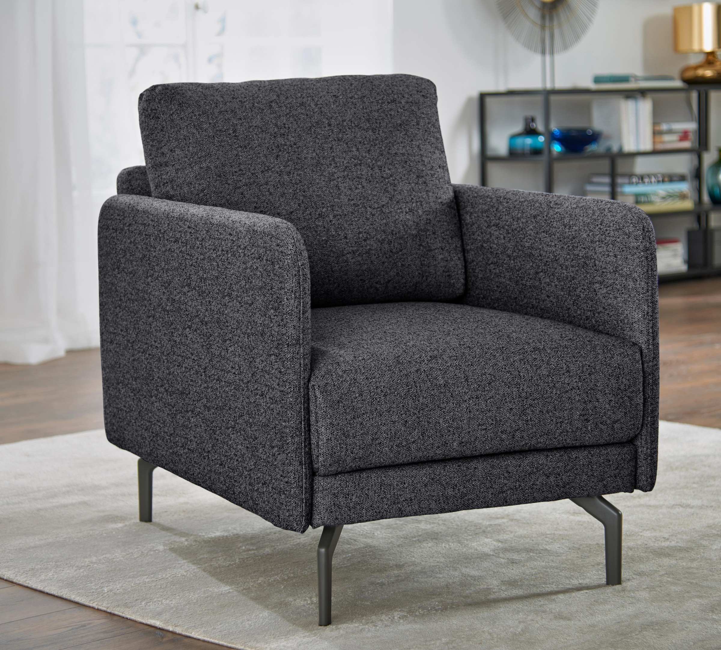 Creation BY ROLF BENZ Fauteuil »CR.450, Designsessel, Loungesessel« accoudoir très étroit, largeur 70 cm, pied en aluminium coulé gris ombre