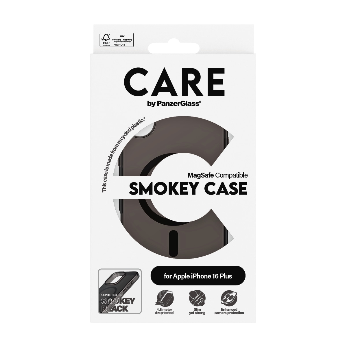 CARE by PanzerGlass Handyhülle »Smokey Case für Apple iPhone 16 Plus« Backcover, Schutzhülle, Handyschutzhülle, Case, Schutzcase, stossfest