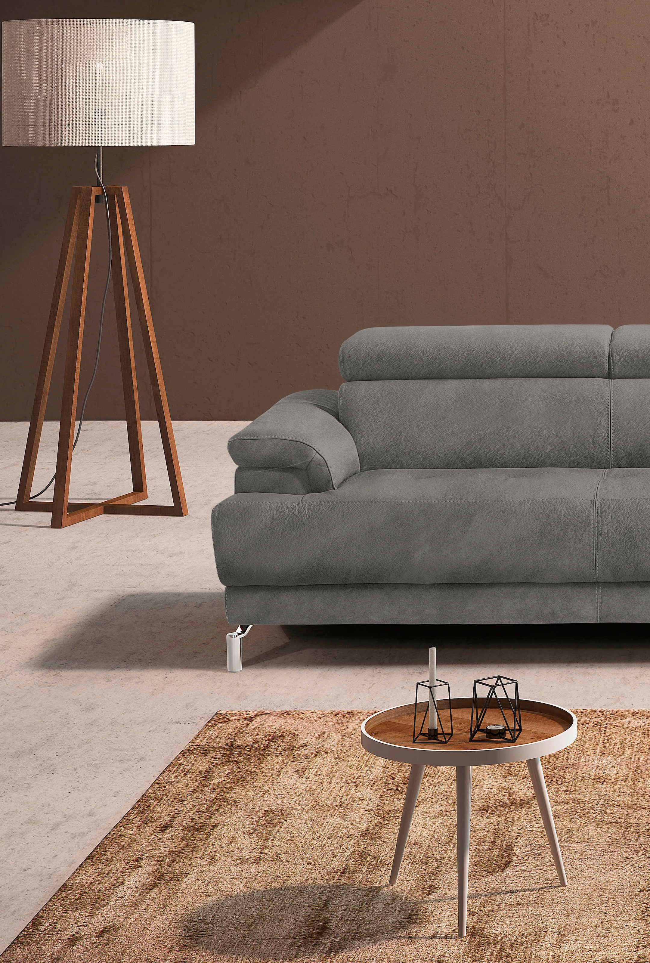 Egoitaliano Canapé d'angle »Soul, extravagantes Designsofa, Megasofa, super bequem, tolle Details« mit Trapez-Abschlusselement, inkl verstellbarer Kopfteile