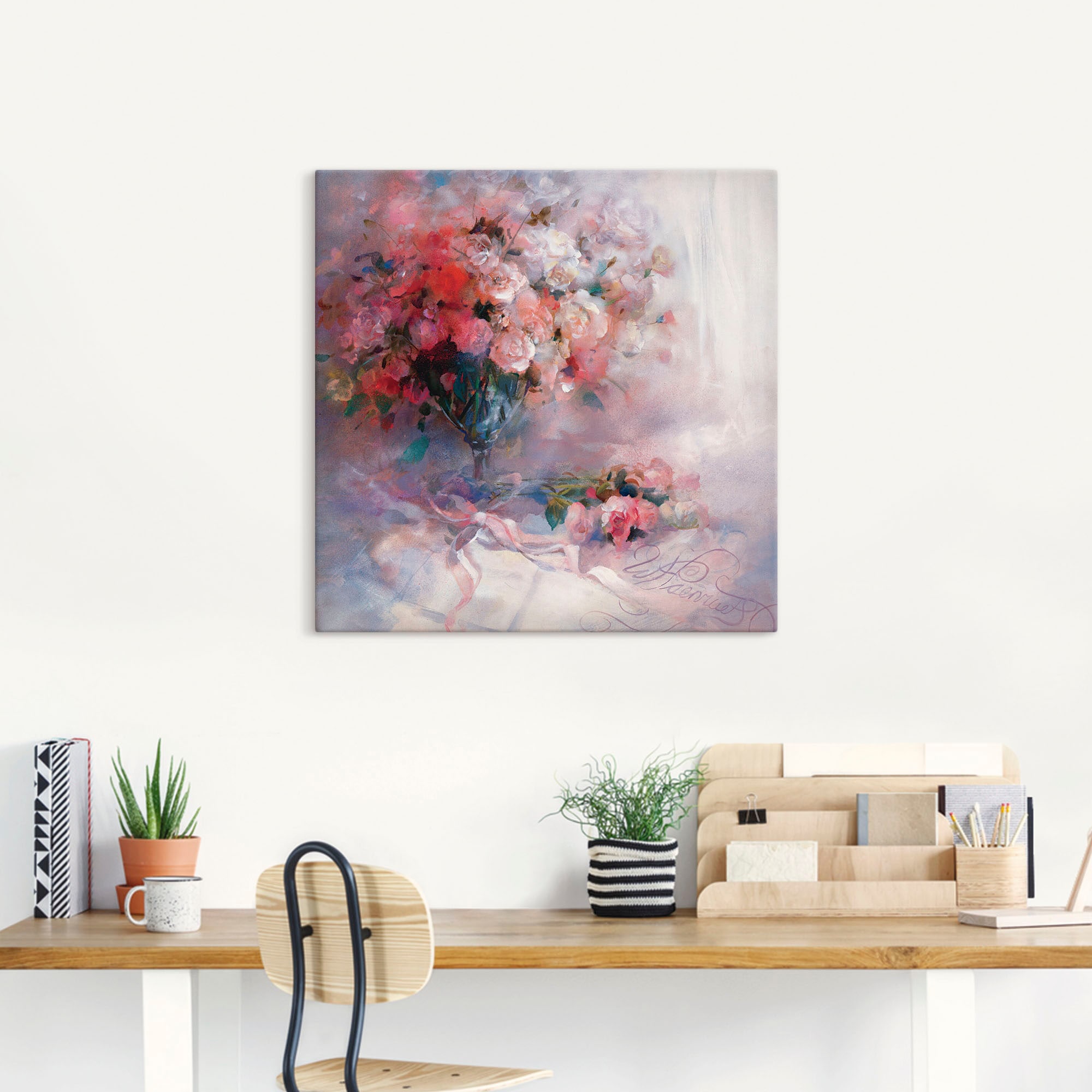 Artland Leinwandbild »Rosenstrauss« Blumen 1 Stk. tlg. auf Holzrahmen gespannt