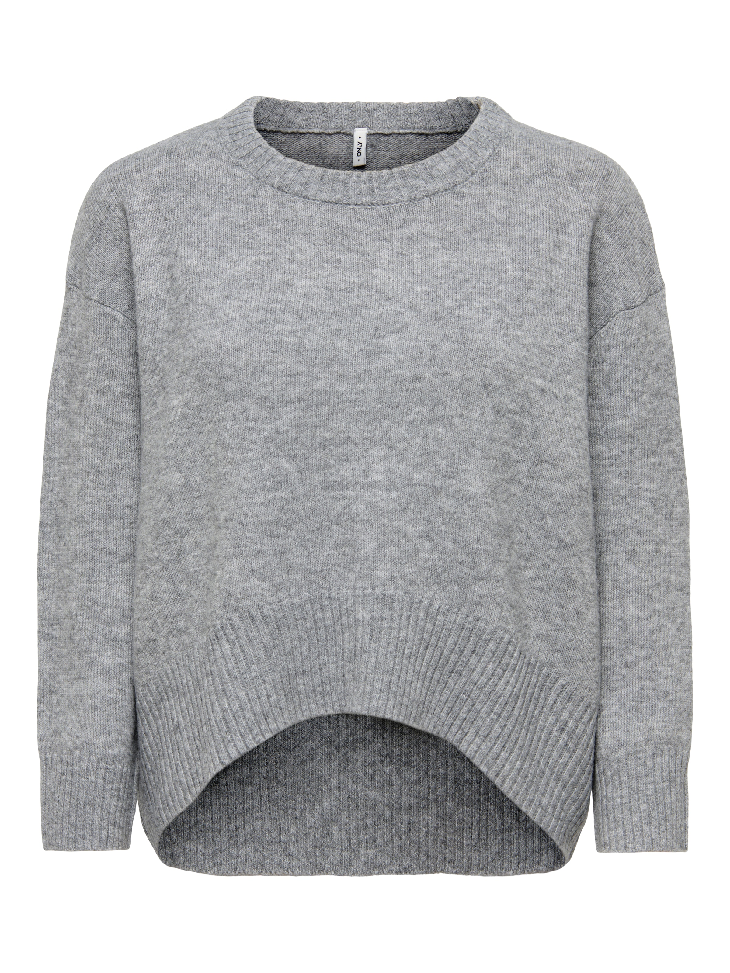 ONLY Pull à col rond »ONLALIVIA LS HIGH-LOW O-NECK NOOS KNT« mélange de matériaux, coupe régulière