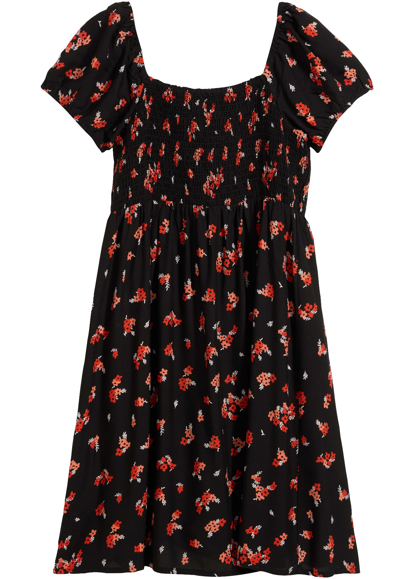 bonprix Mini-robe style élégant, coupe ajustée, avec détails smockés, en viscose