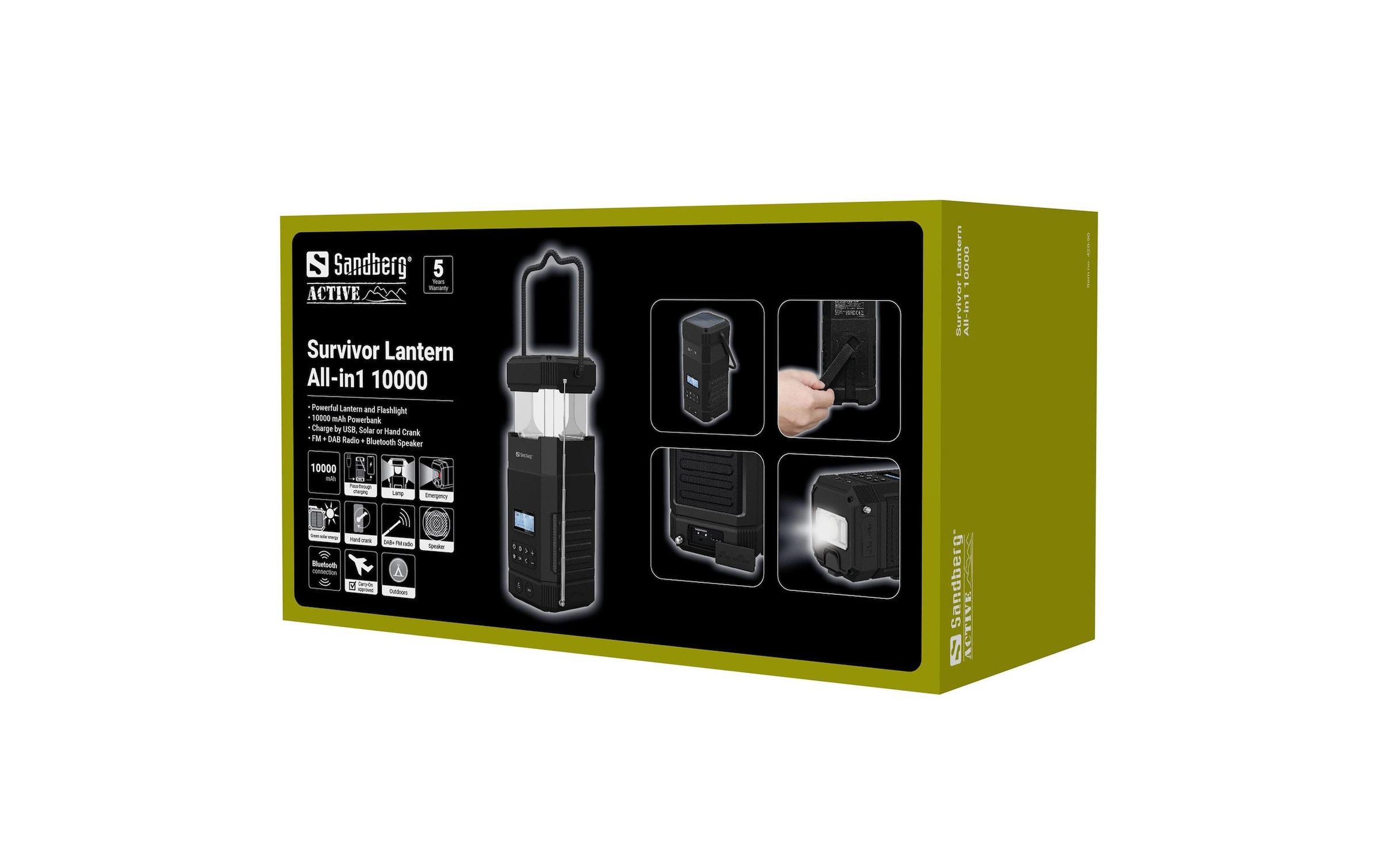 Sandberg Powerbank »Lantern All-in1 10000 mAh« Solarpanel, Wireless Charger
