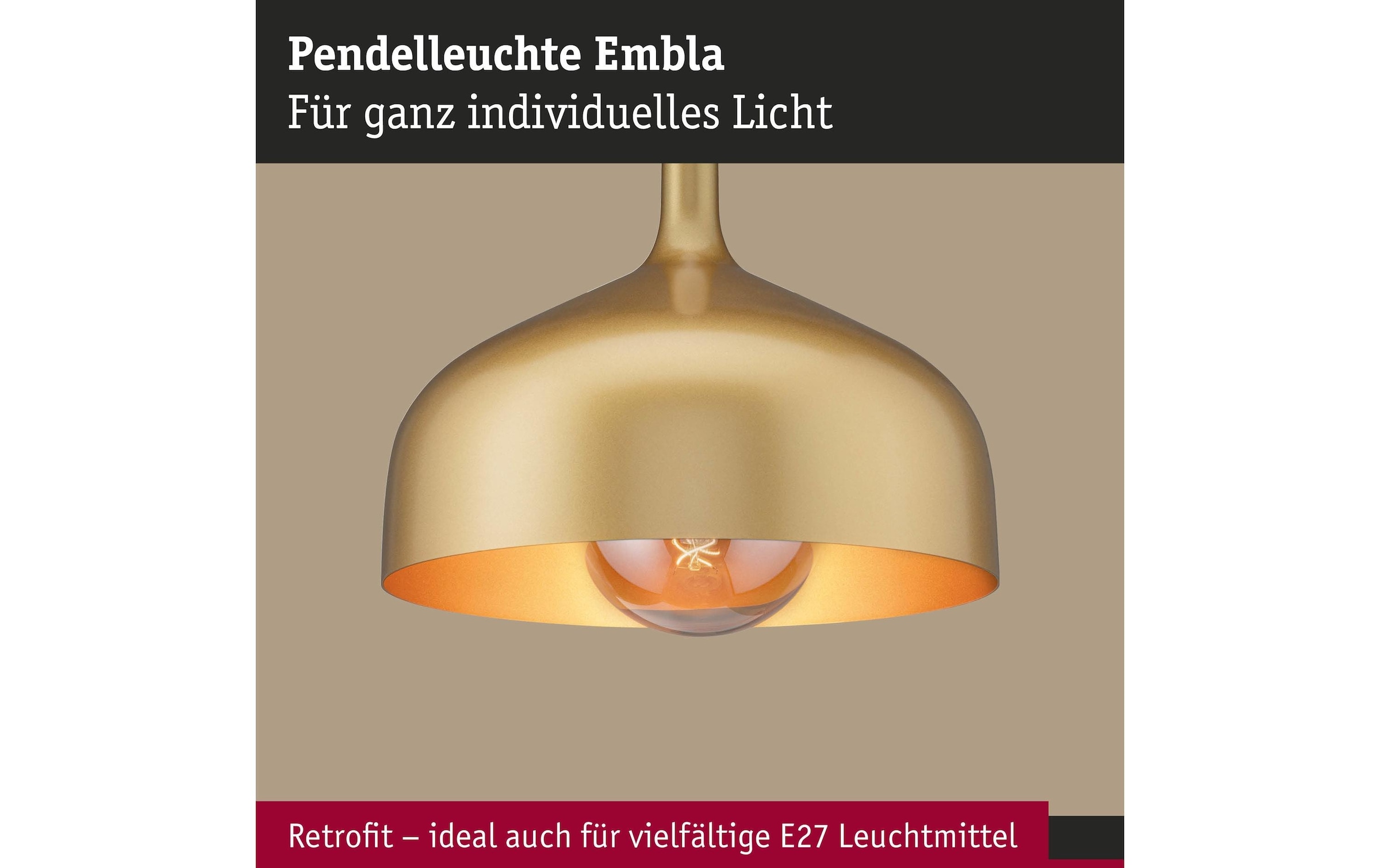 Paulmann Pendelleuchte »Pendelleuchte Embla II E27 Metall Metall« E27