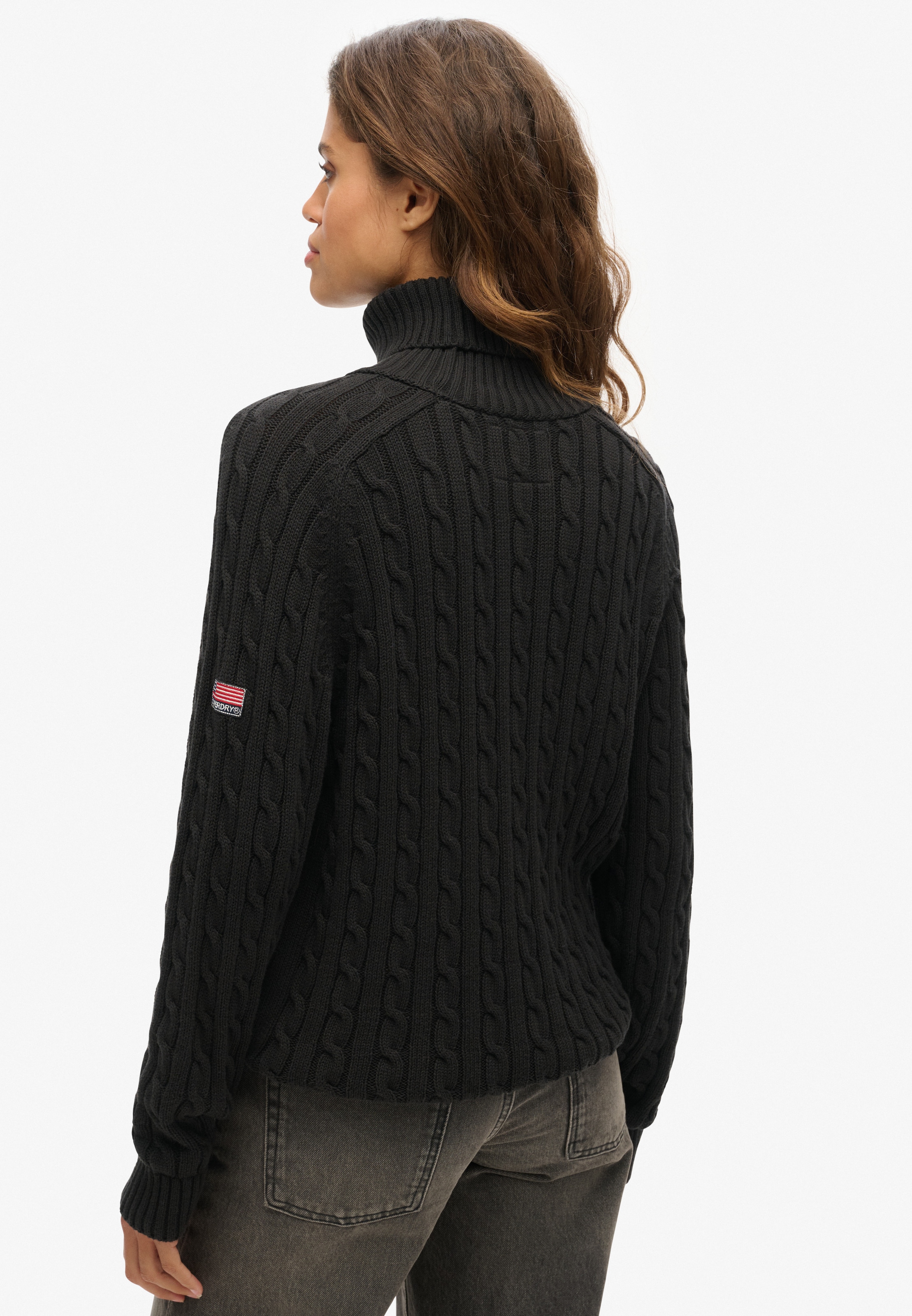 Superdry Rollkragenpullover »SLOUCHY CABLE ROLL NECK« Baumwolle, loose fit