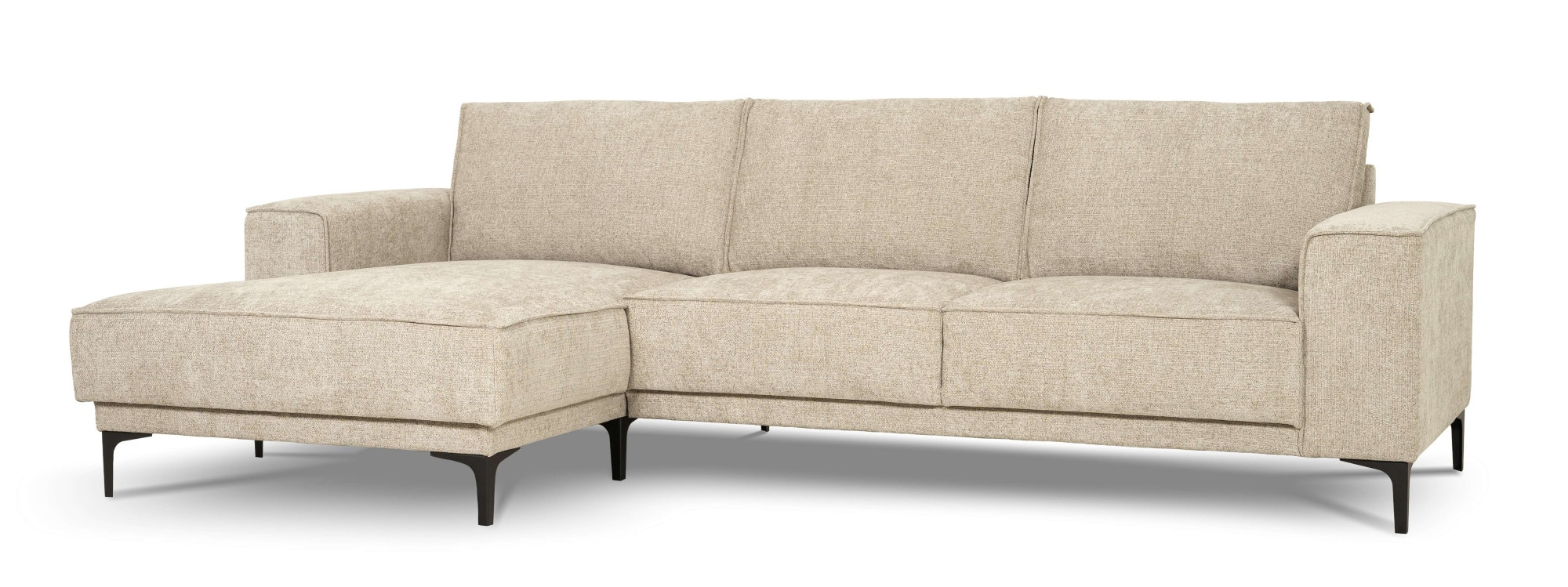 GOODproduct Ecksofa »Polsterecke, Sofa, Oland mit modernem Chenille-Bezug« L-Form, 280 cm, Wellenunterfederung, Skandi-Design, Metallfüsse