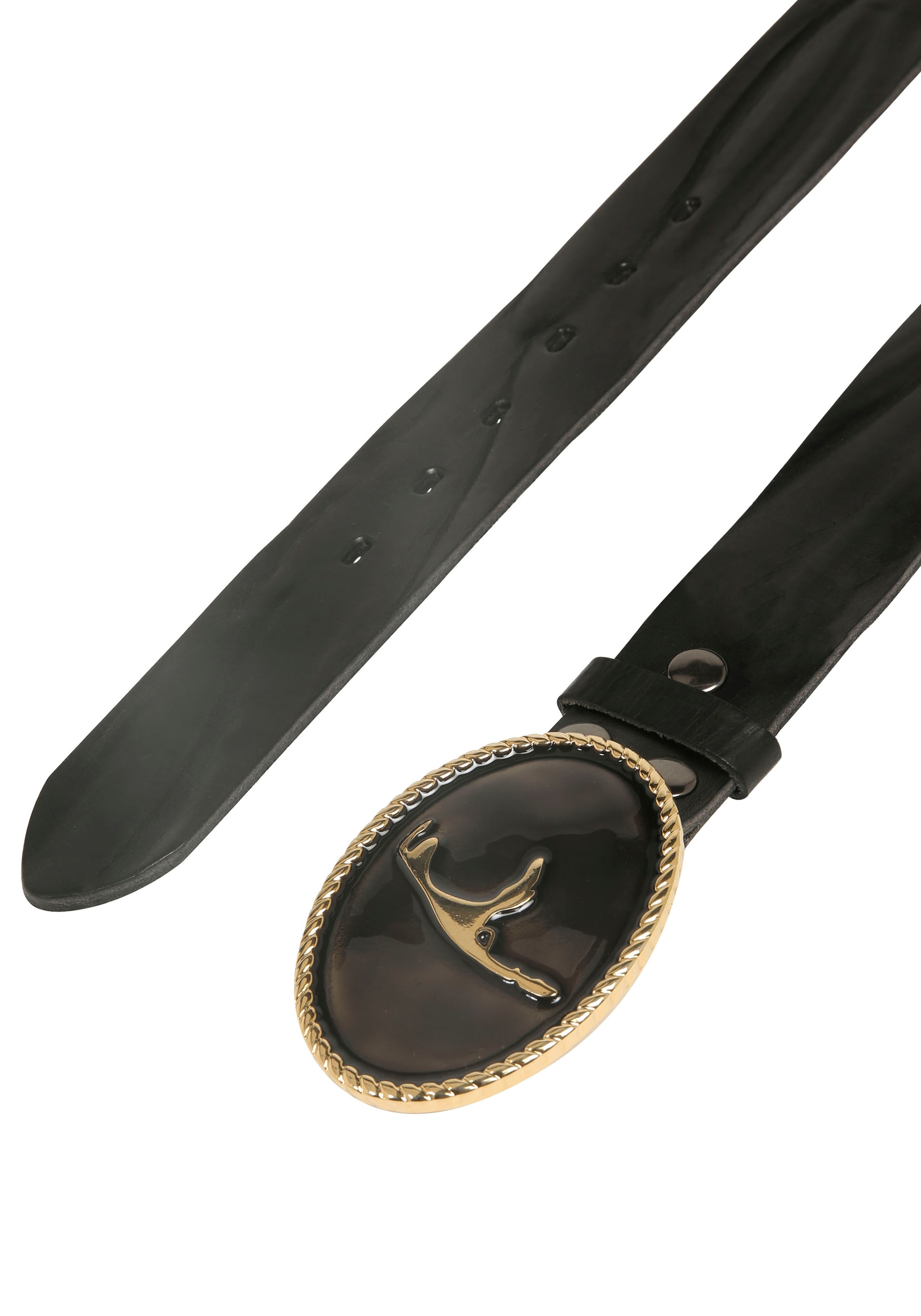 Rettungsring Gürtel Ledergürtel mit austauschbarer Schliesse »Sylt Schwarz/ Gold«