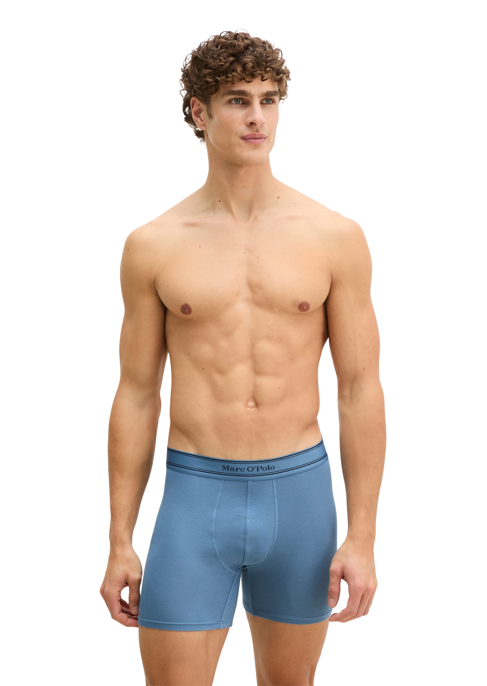 Marc O'Polo Pantalon rétro »Modal« avec jambe un peu plus longue, ceinture logo, sans braguette