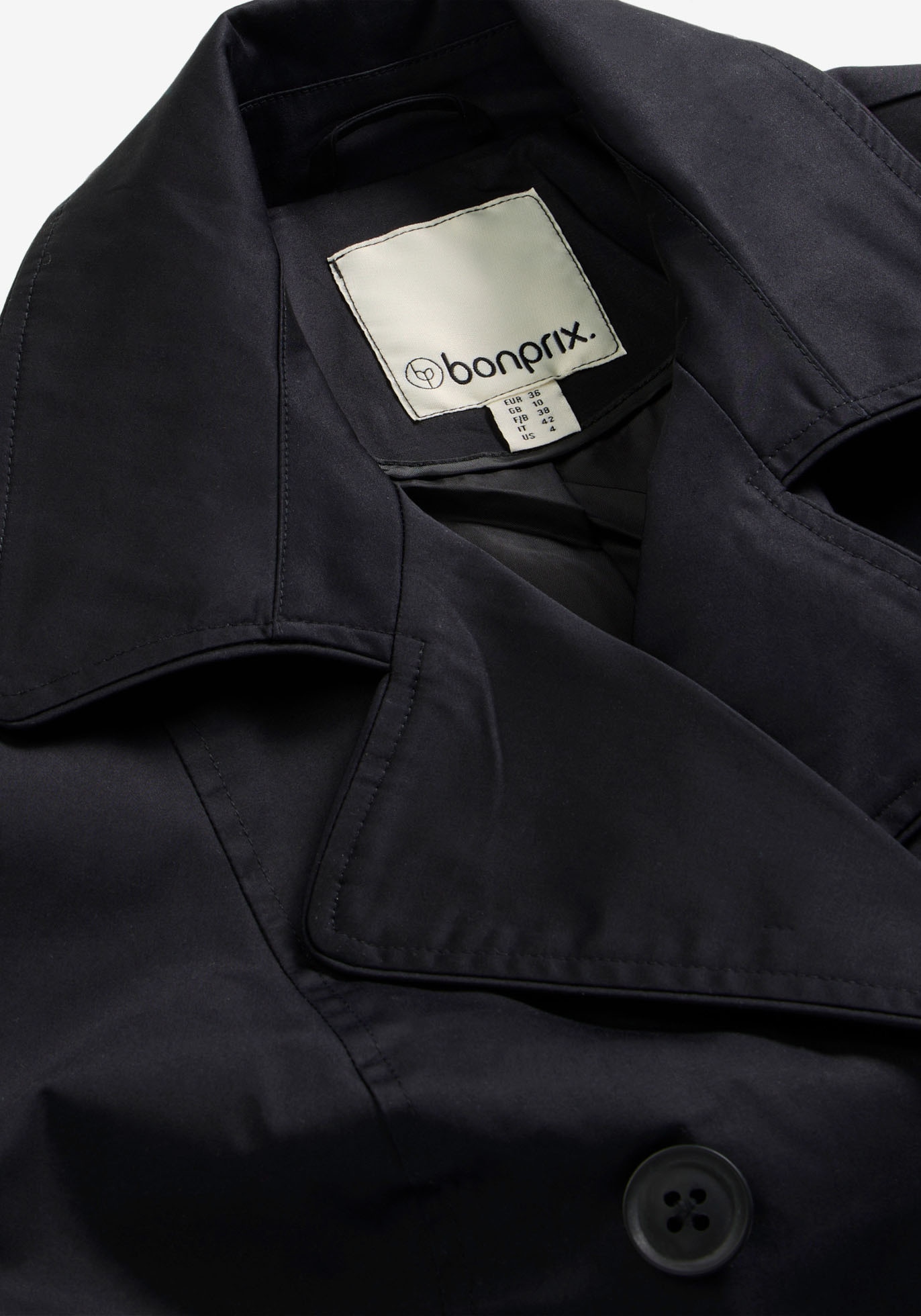 bonprix Trenchcoat mit abnehmbarem Bindegürtel, 2-Reiher