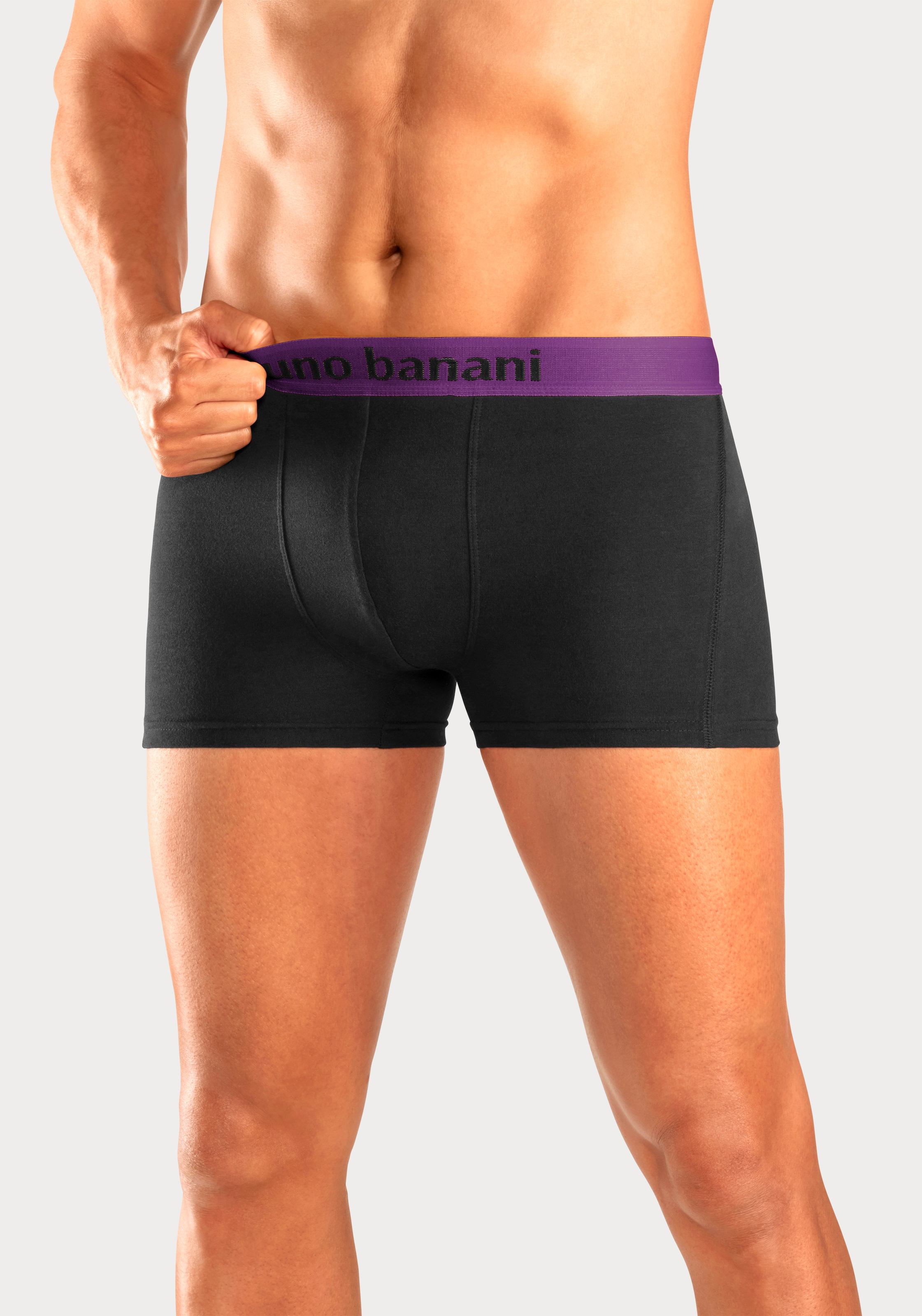 Bruno Banani Boxer »Boxershorts für Herren«, 4 cuis mit farbigen Marken-Schriftzug am Bündchen