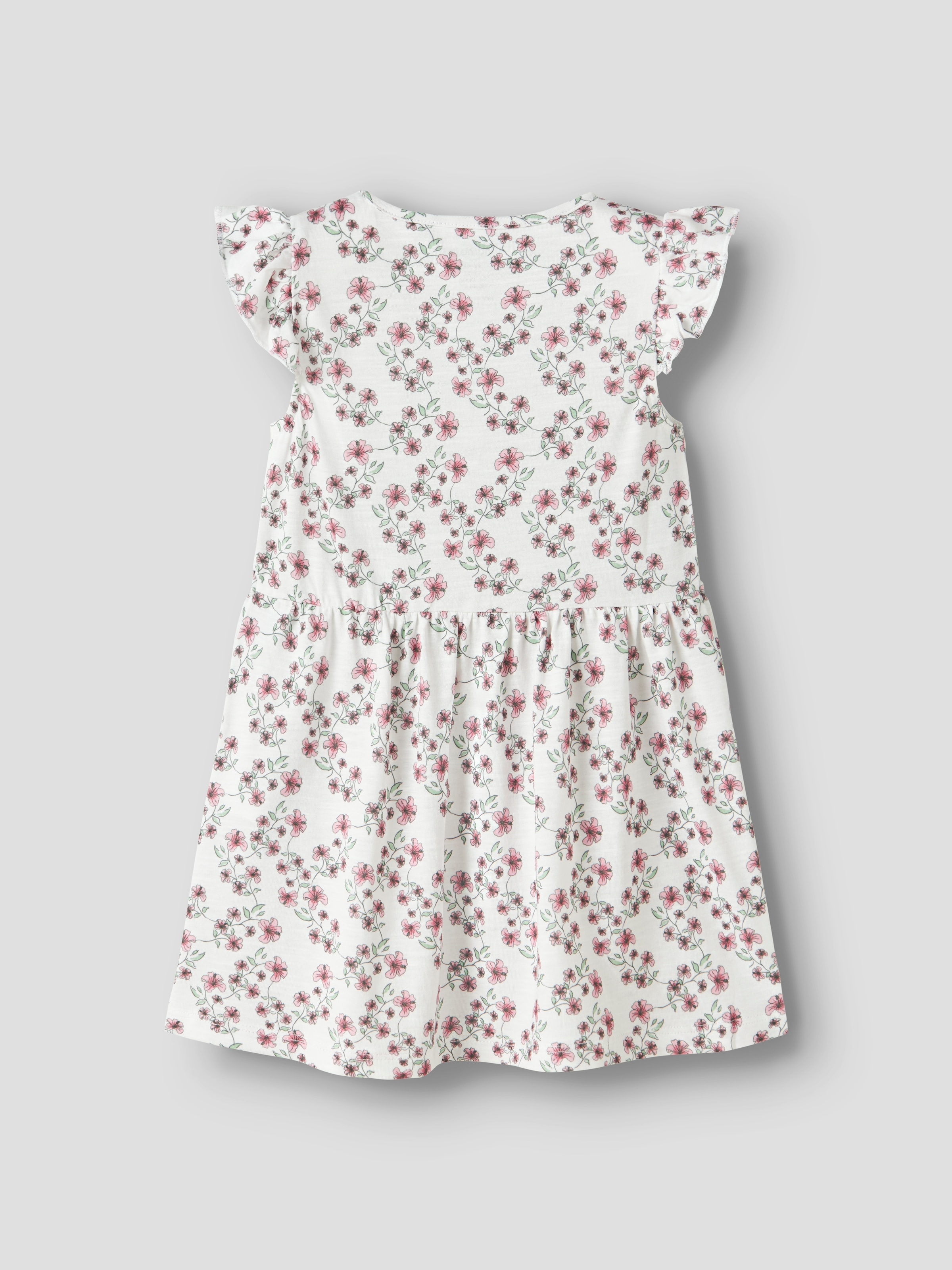 Name It Mini-robe »NMFHAILEDO CAP SL DRESS« Mélange de coton, volants, imprimé intégral