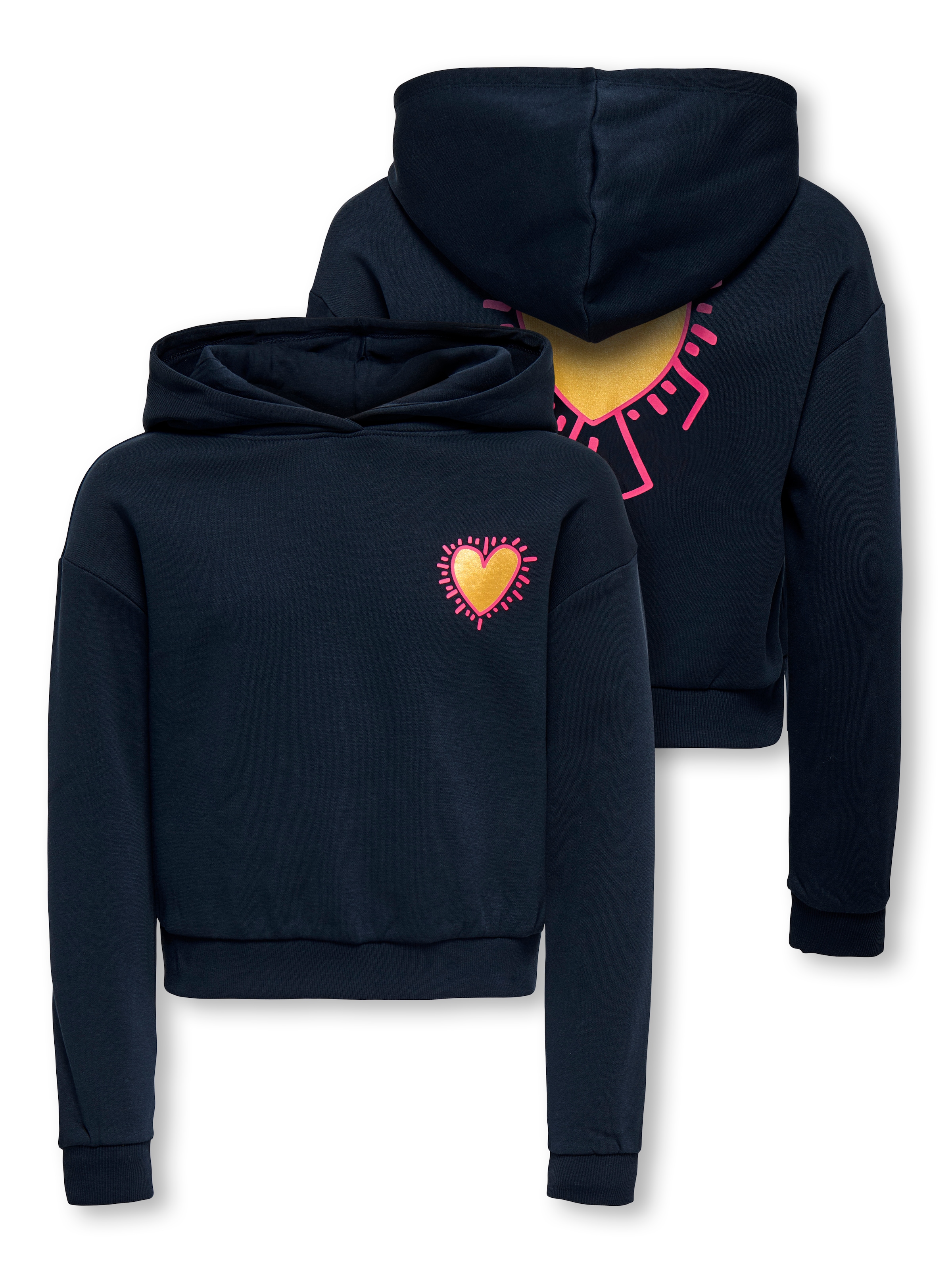 KIDS ONLY Kapuzensweatshirt »KOGCOOPER LIFE LOV E LS HOOD FR SWT«, mit unterschiedlichen Motiven, je nach Bodyfarbe
