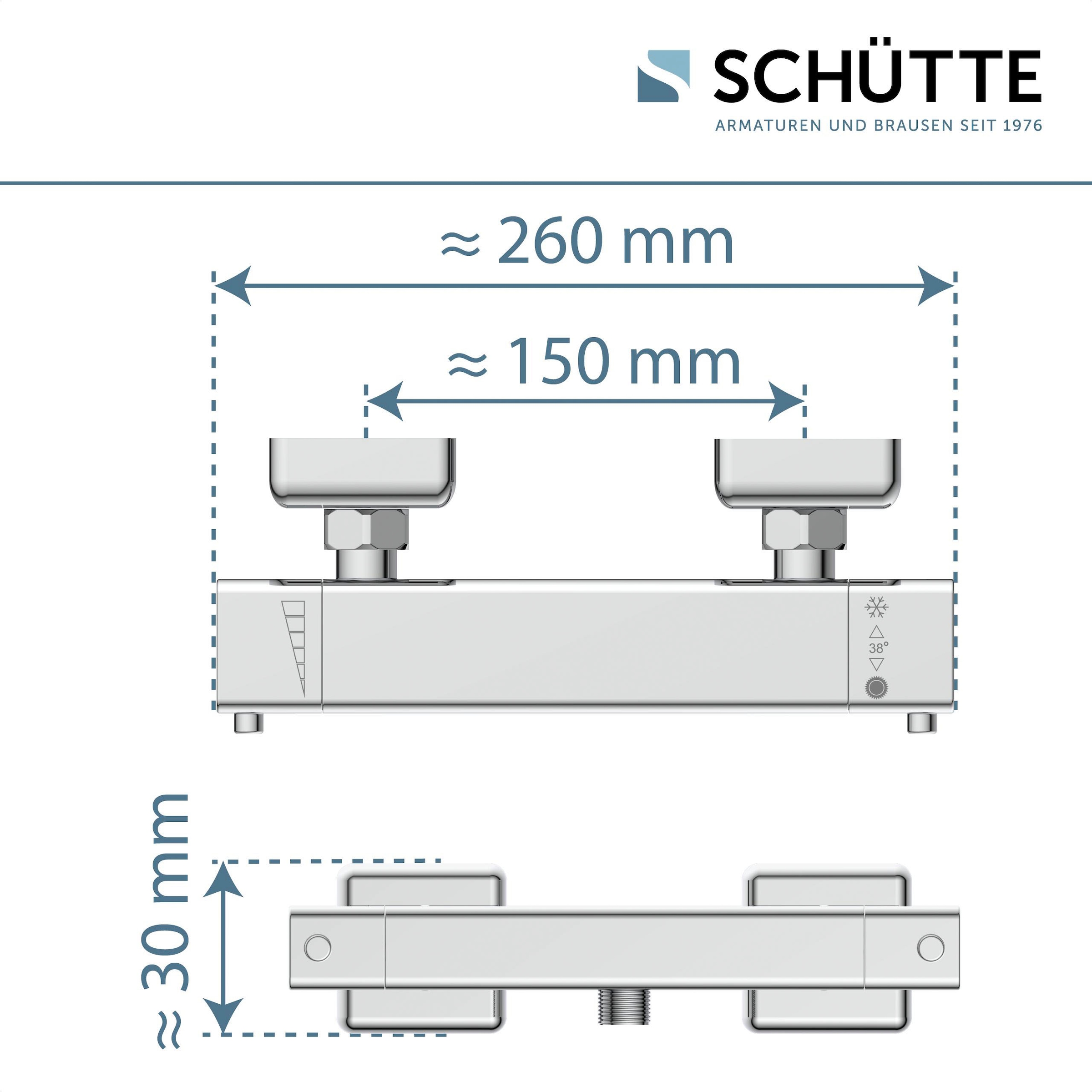 Schütte Duscharmatur »Signo« mit Thermostat, Mischbatterie Dusche, Duschthermostat in Chrom