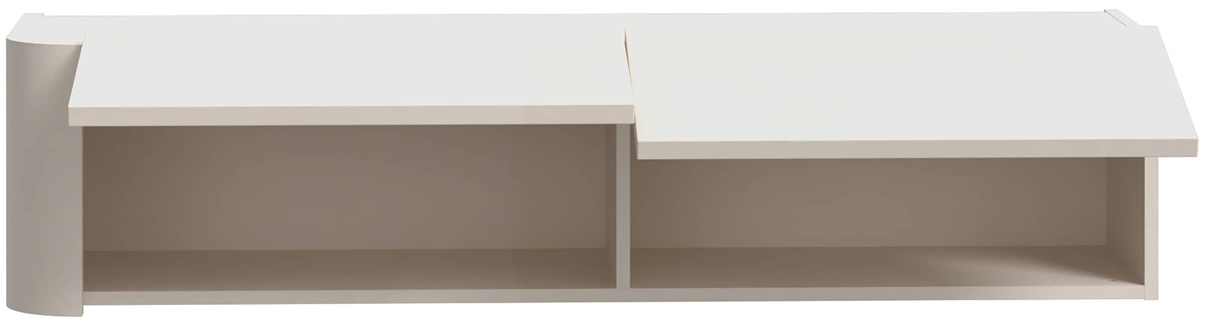 FORTE Étagère murale L/H/P 128,6/30,1/34 cm, abattants, façade sans poignée