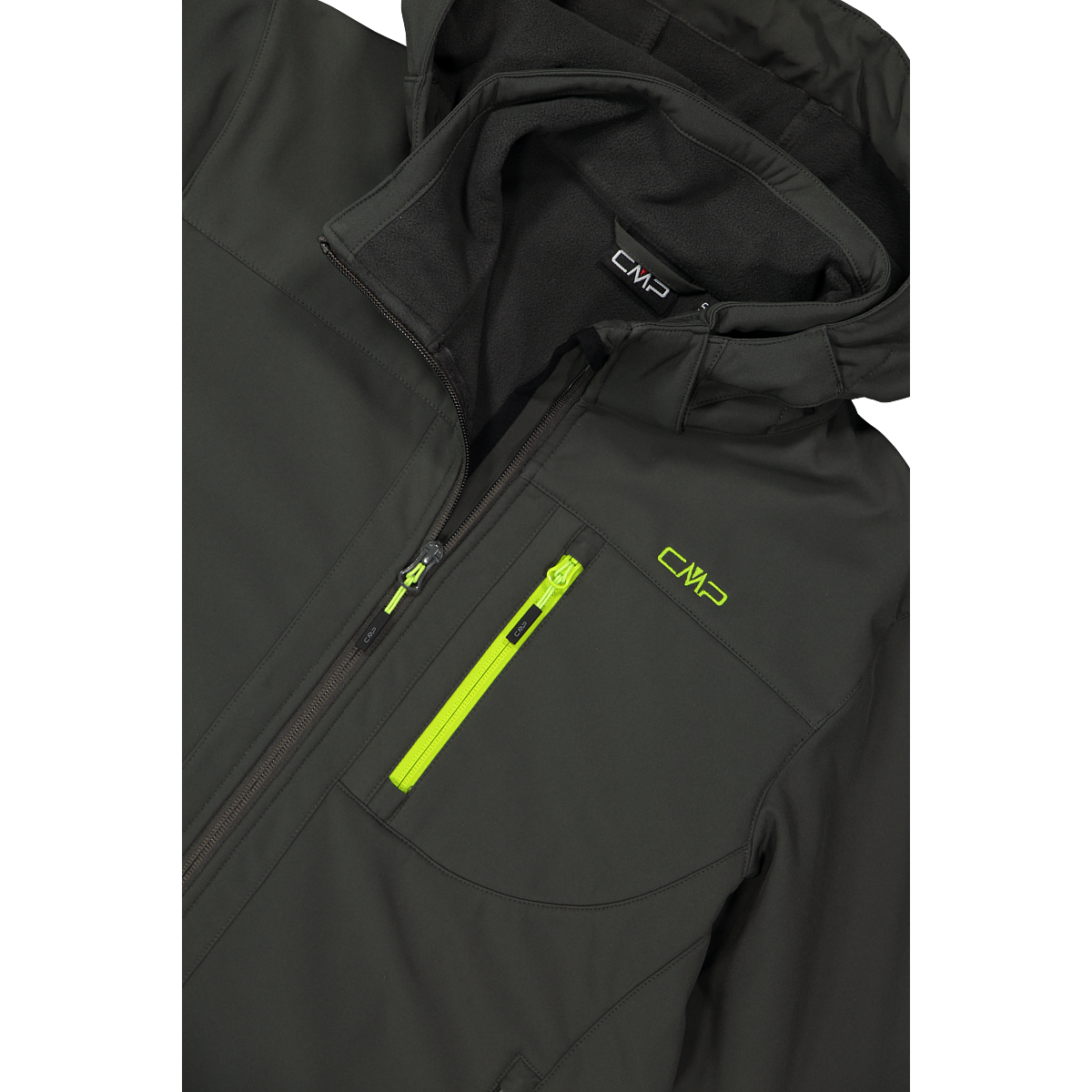 CMP Veste softshell avec capuche avec col montant, triple couche, déperlant, coupe-vent