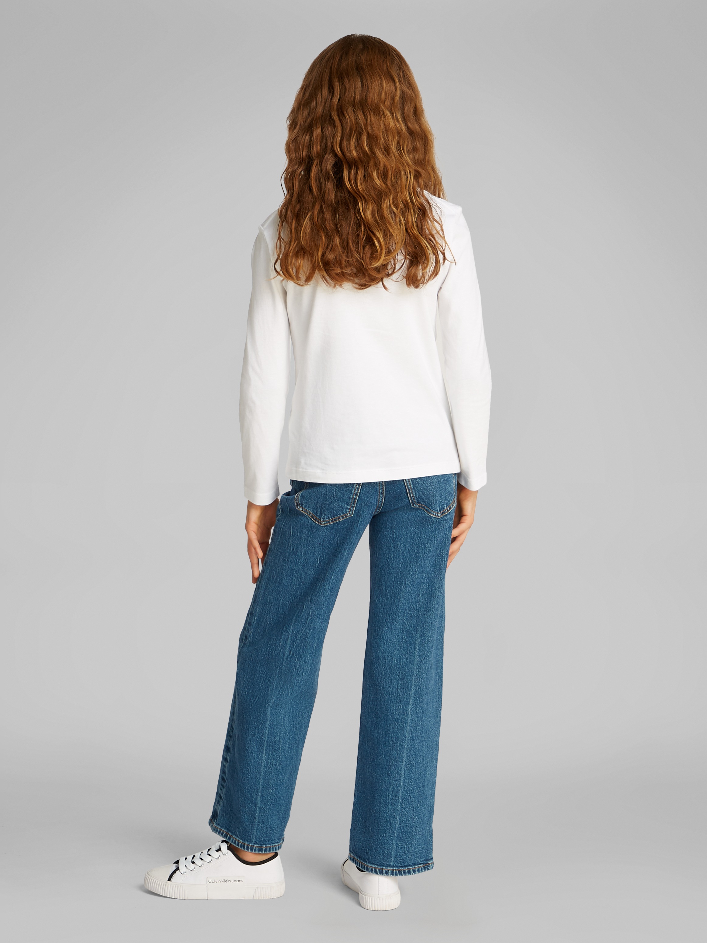 Calvin Klein Jeans Langarmshirt »Chest Monologo Ls T-Shirt« für Kinder bis 16 Jahre und mit Logoschriftzug