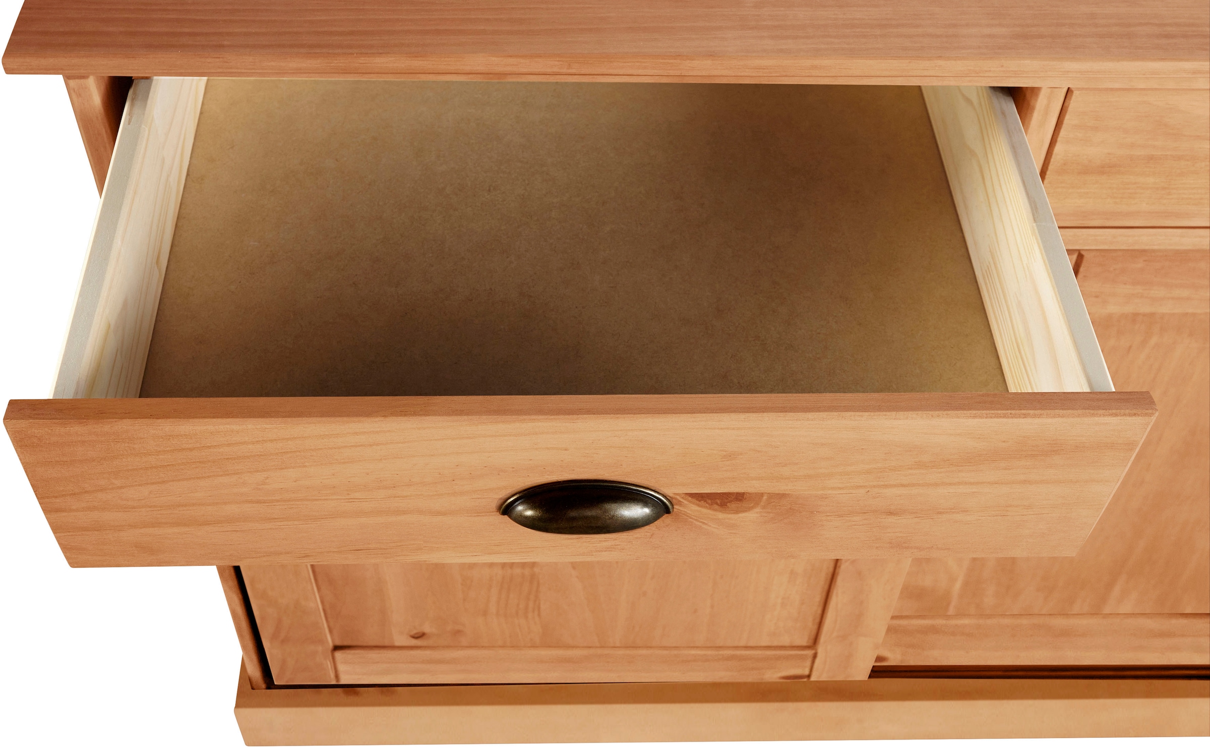 GOODproduct Sideboard »Schröder« Kommode, 2 Schiebetüren, 2 Schubkasten, aus massivem Kiefernholz