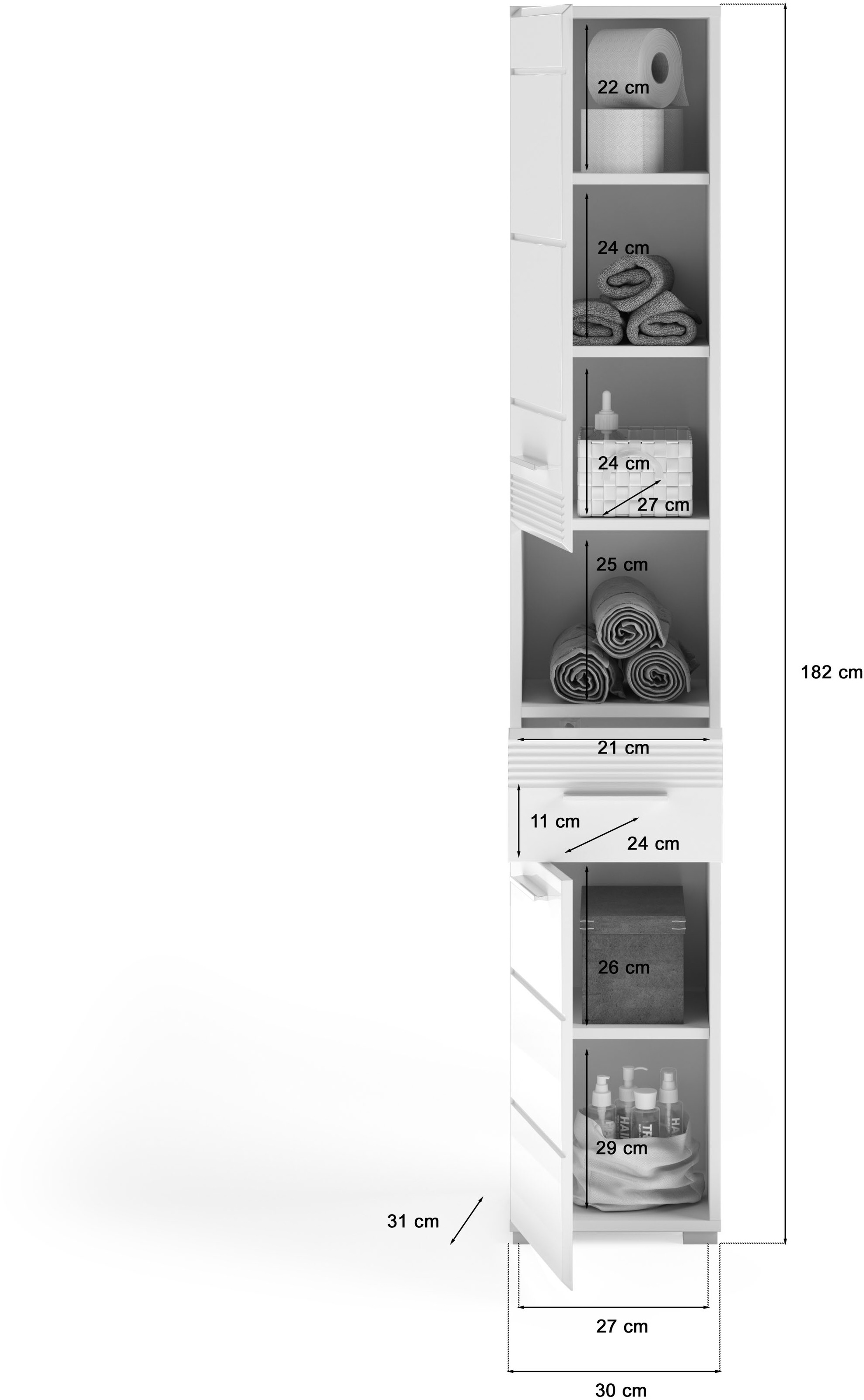 INOSIGN Badmöbel-Set »Malmö, 3 teilig, bestehend aus:« Set, 3 Stk. tlg.