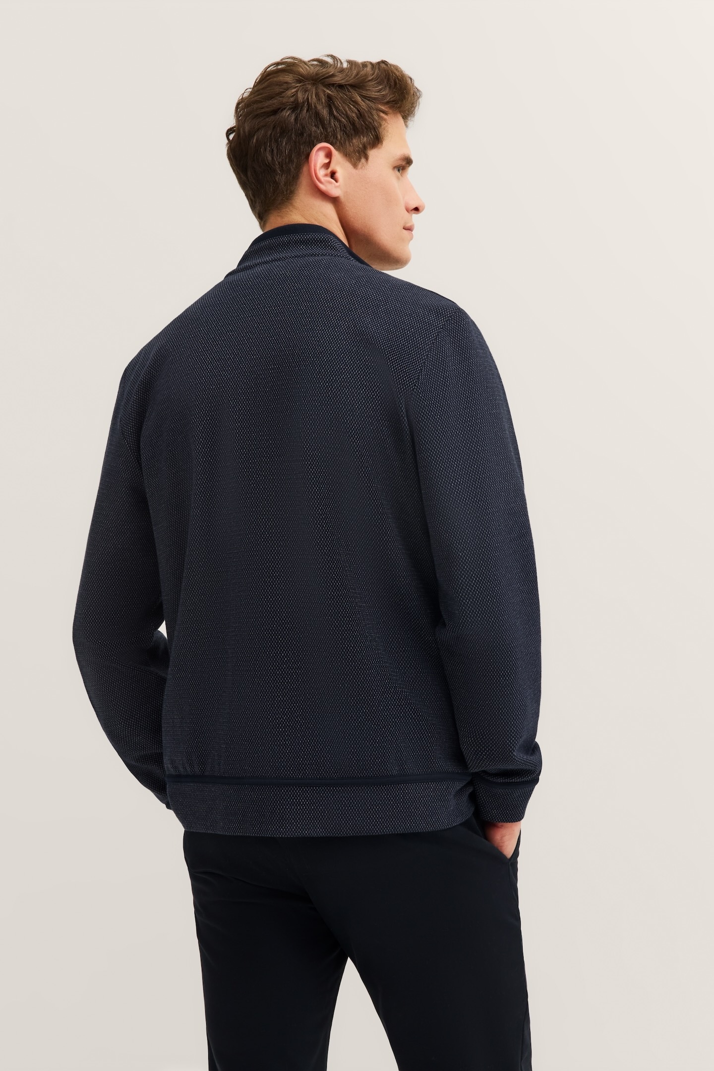 bugatti Sweatjacke »Modern Fit« mit Stehkragen und aus Baumwollmix