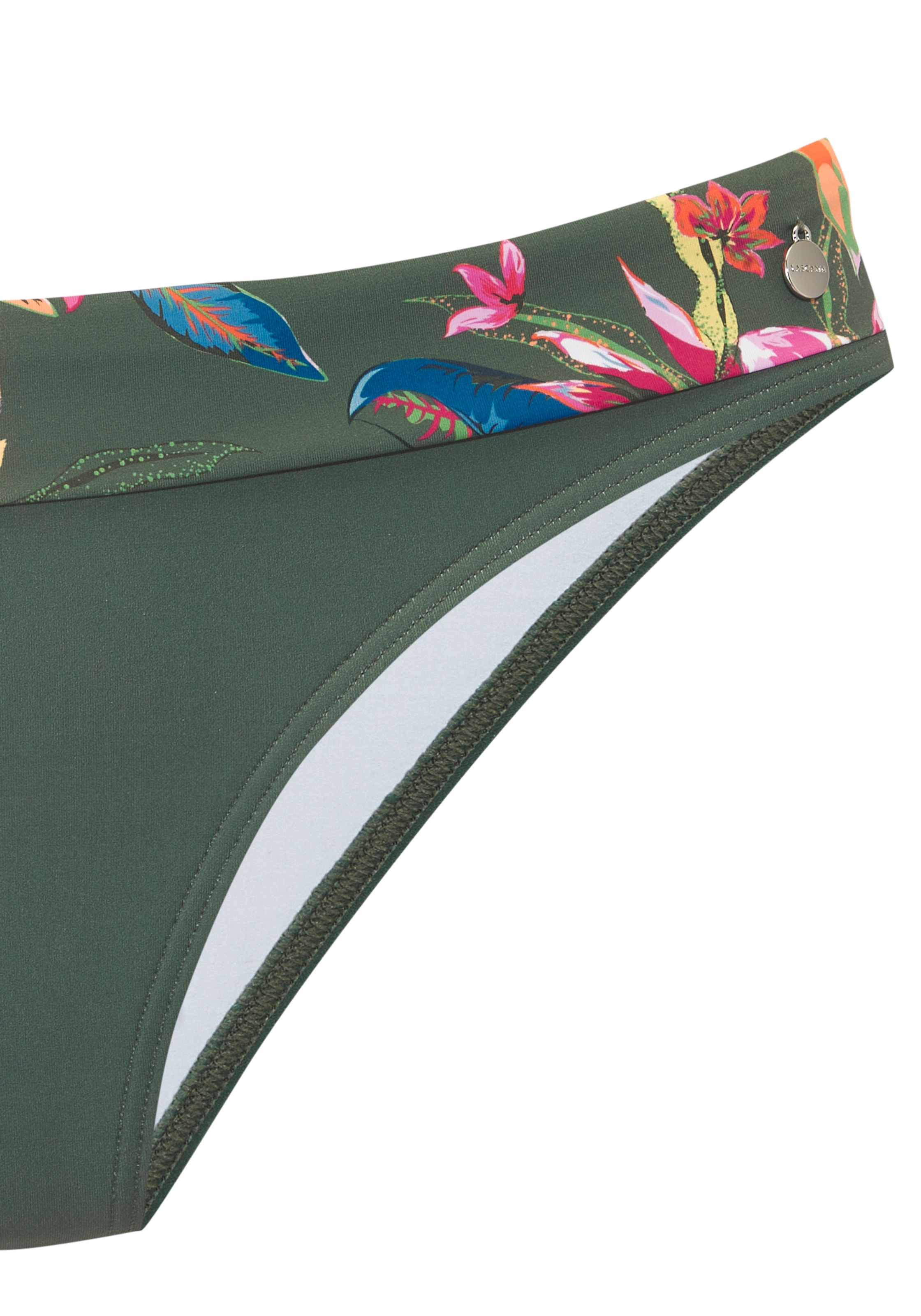 LASCANA Pantalon de bikini »Malia« mit Umschlagbund mit tropischem Print