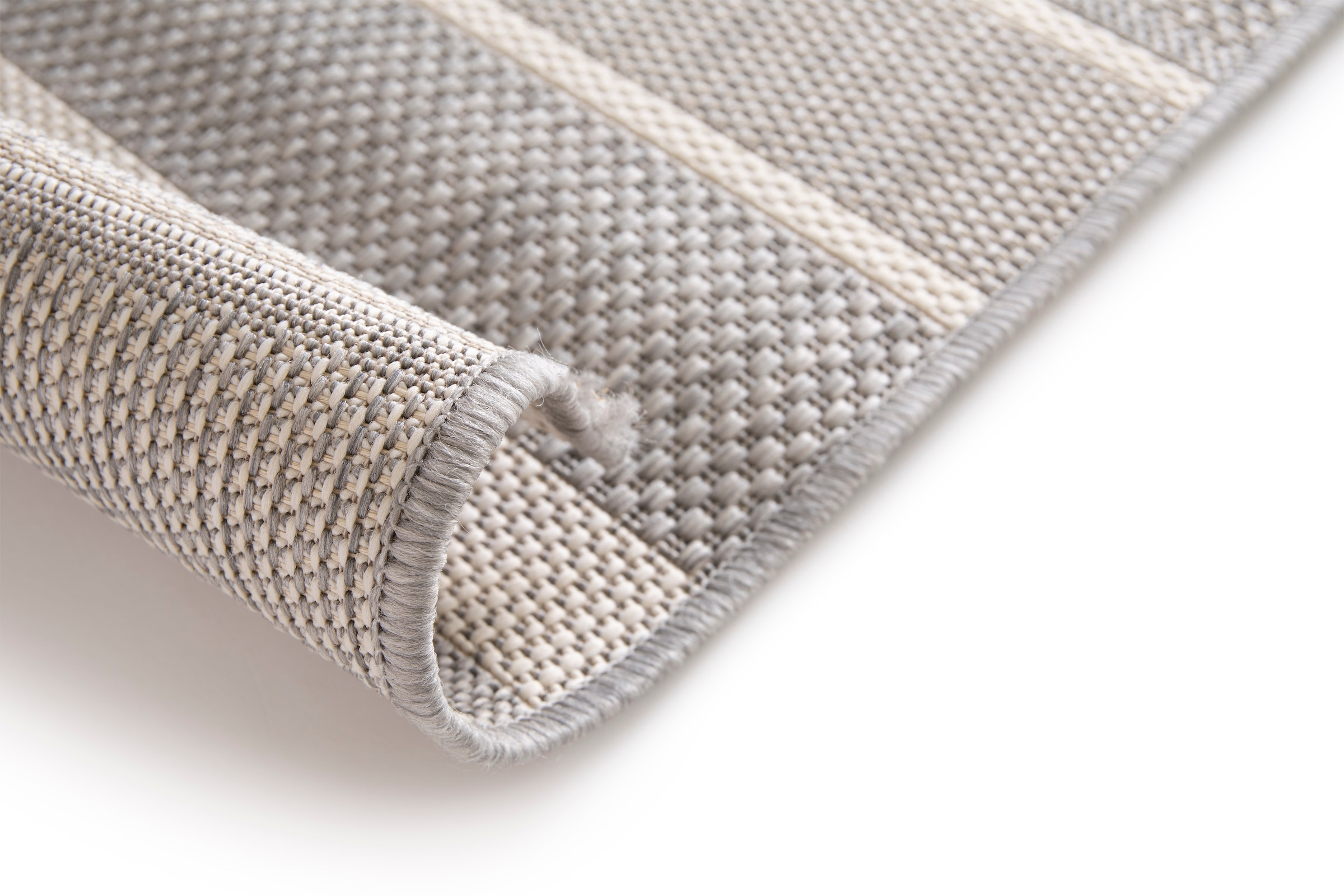 Primaflor-Ideen in Textil Tapis »Outdoorteppich ELDORADO Rigato, Made in Belgium« Rectangulaire 4 mm Höhe tissu plat, rayé, scandinave, adapté intérieur et extérieur, imperméable