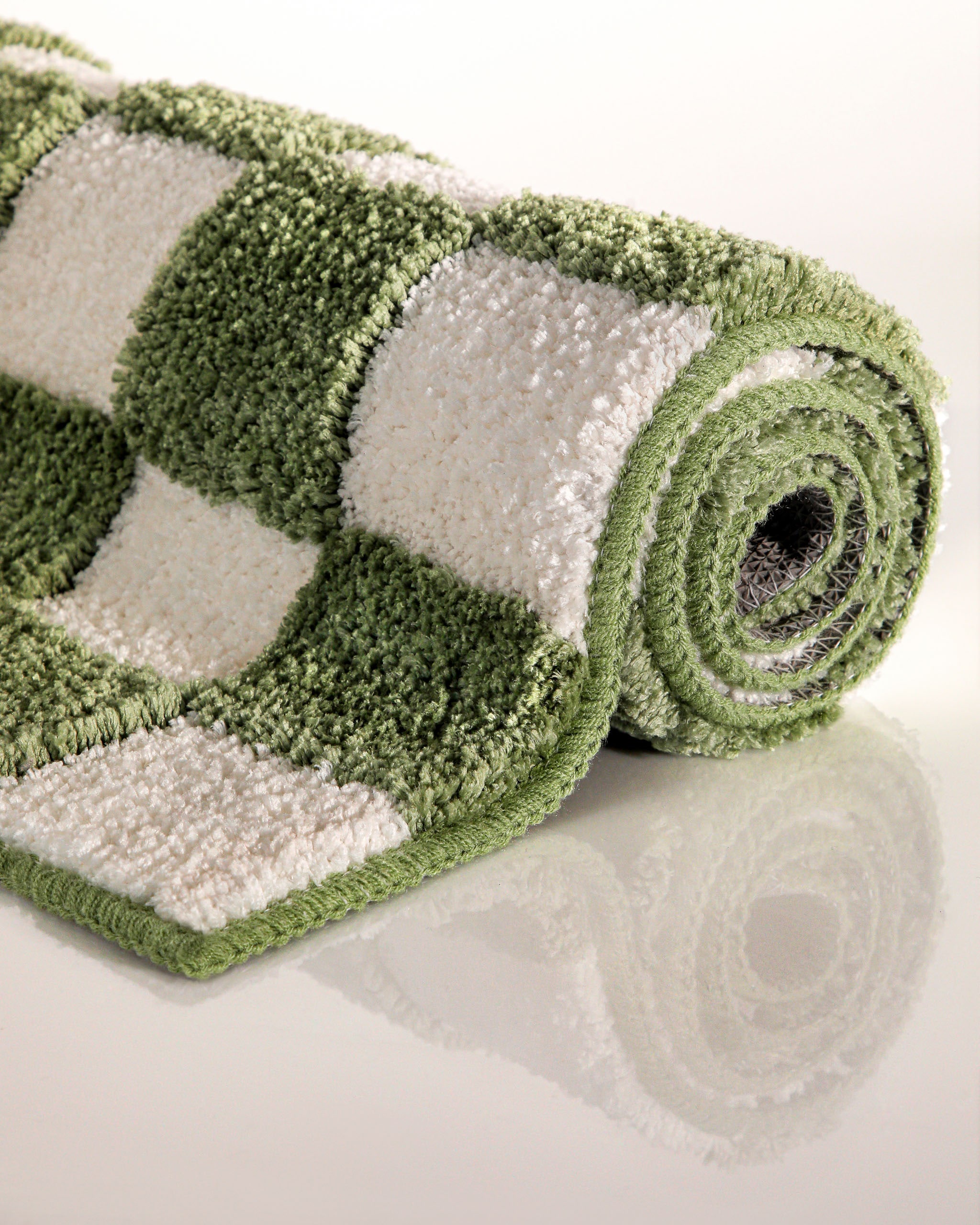 Wecon home Tapis de bain »Bobbi« Höhe 25 mm revêtement antidérapant Séchage rapide Tapis de bain, motif damier, doux, antidérapant, lavable