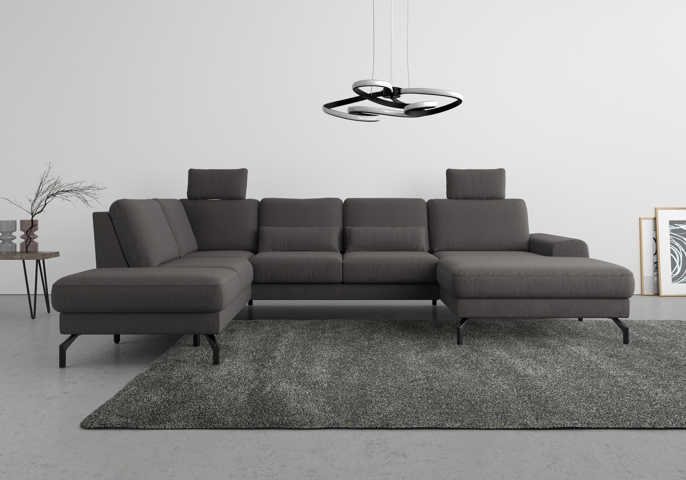 sit&more Wohnlandschaft »Cinturo U-Form« inklusive Sitztiefenverstellung und Federkern, Sitzhöhe 48 cm
