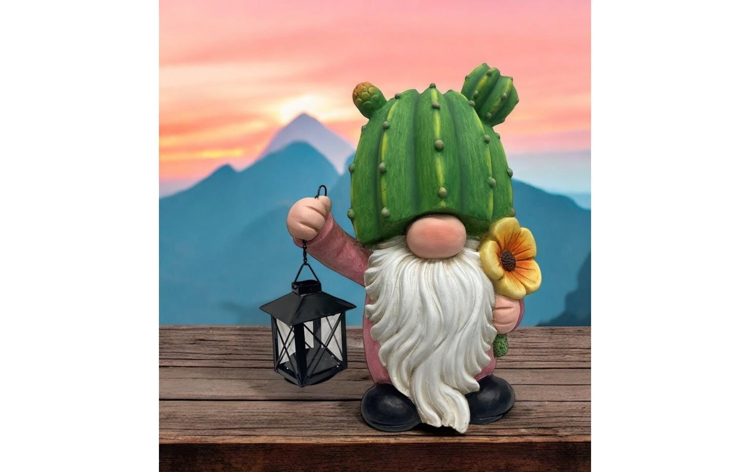   Figure de jardin »Dameco Gartenwichtel Kaktus mit Laterne 21 x28 x39.5 cm«