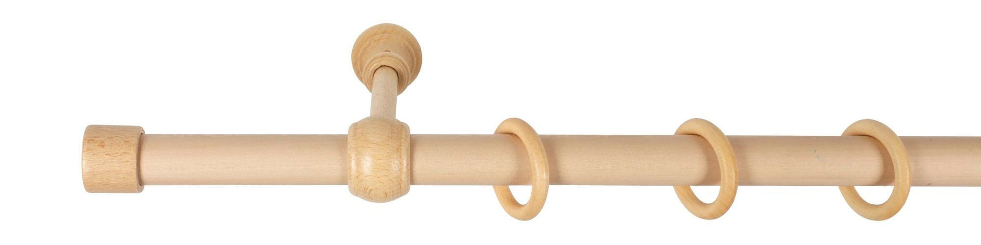 SN DECO GROUP Gardinenstange »Cafiro« 1 läufig-läufig Fixmass 28 mm, Holz, verschiedene Längen und Farben, Komplettset