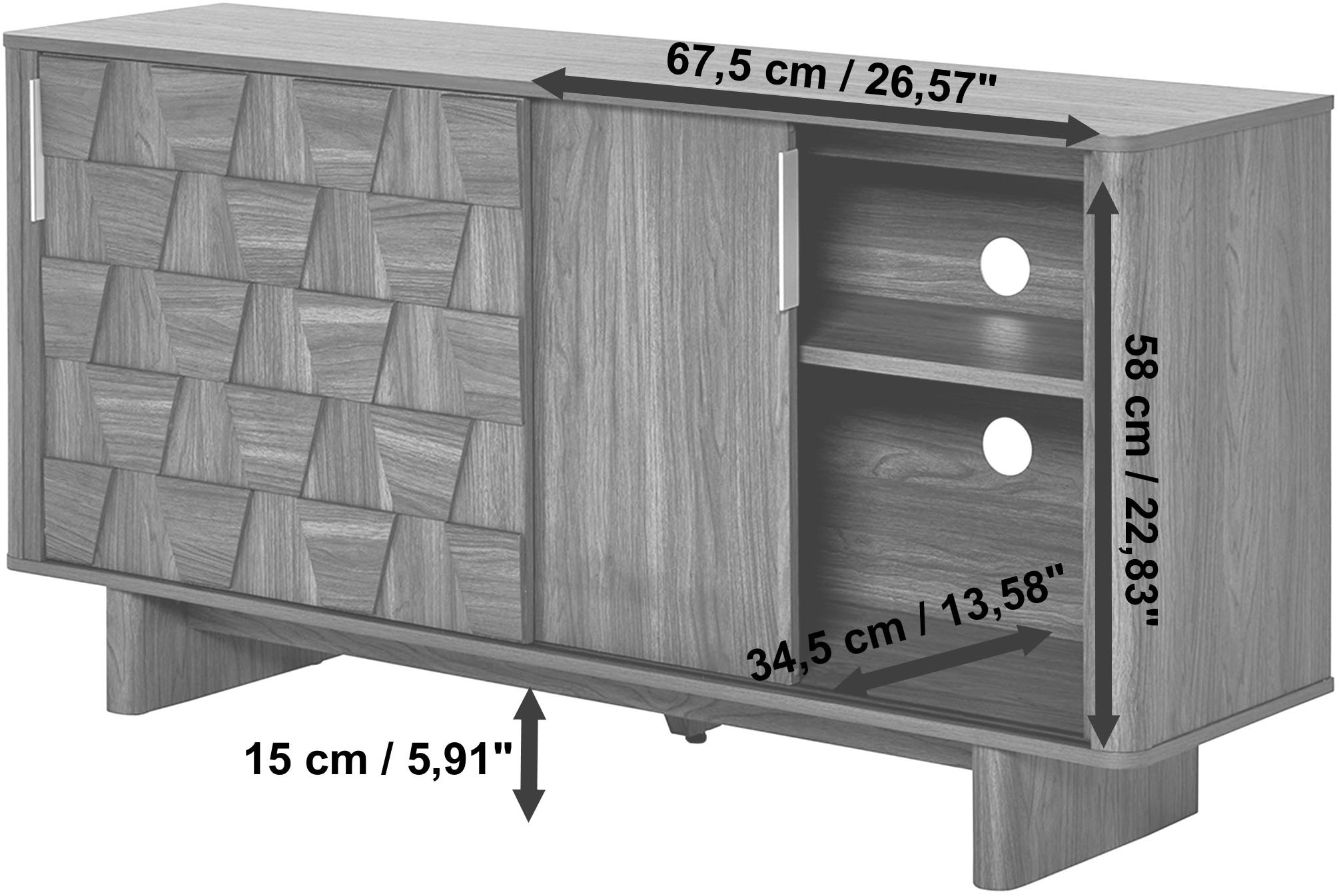 Jahnke Sideboard »CHESS SB 150« 1 Stk. tlg. Sideboard, 2 Schiebetüren, Breite ca. 150 cm