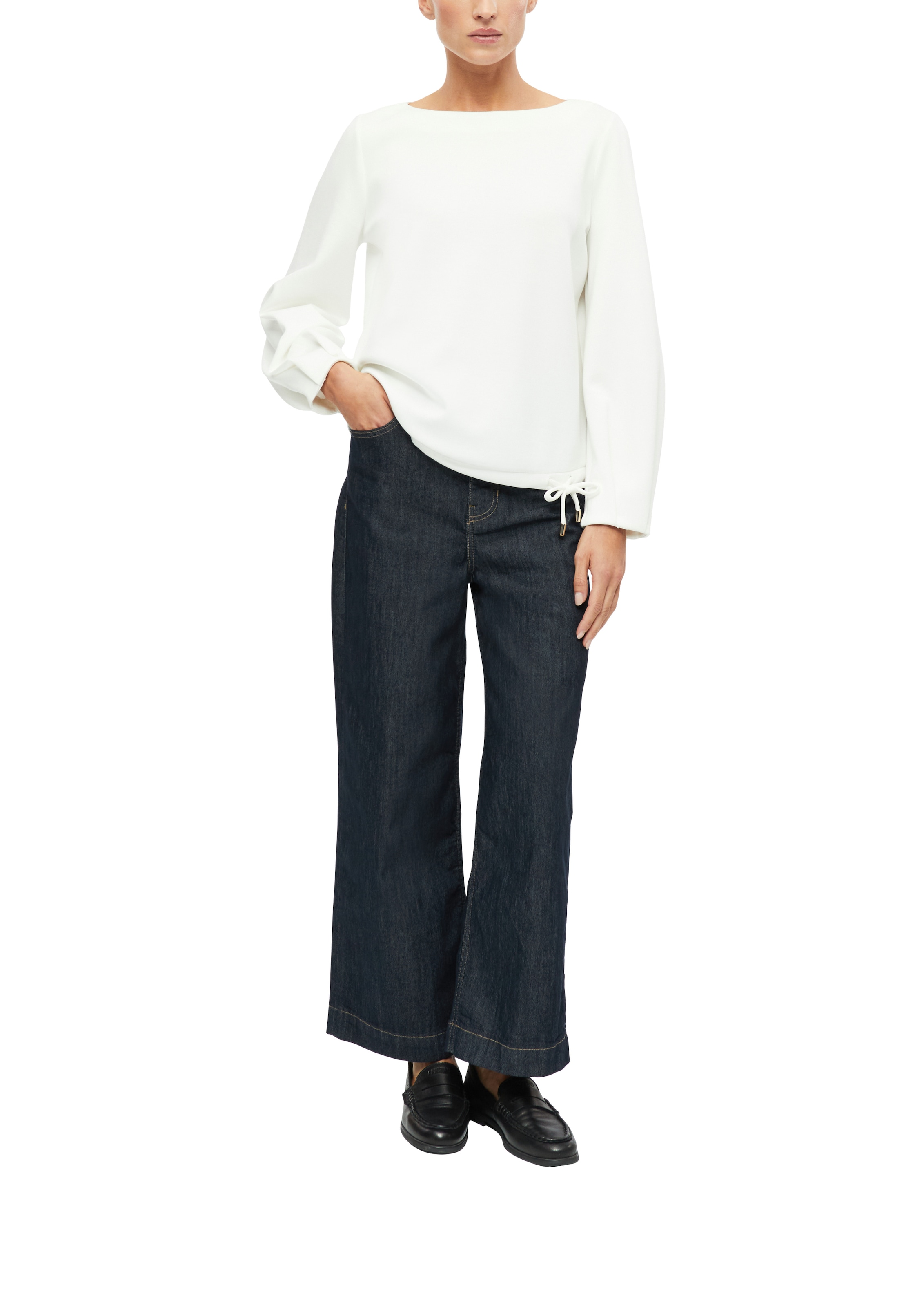 s.Oliver BLACK LABEL Pull , avec lien à l'ourlet et en viscose

