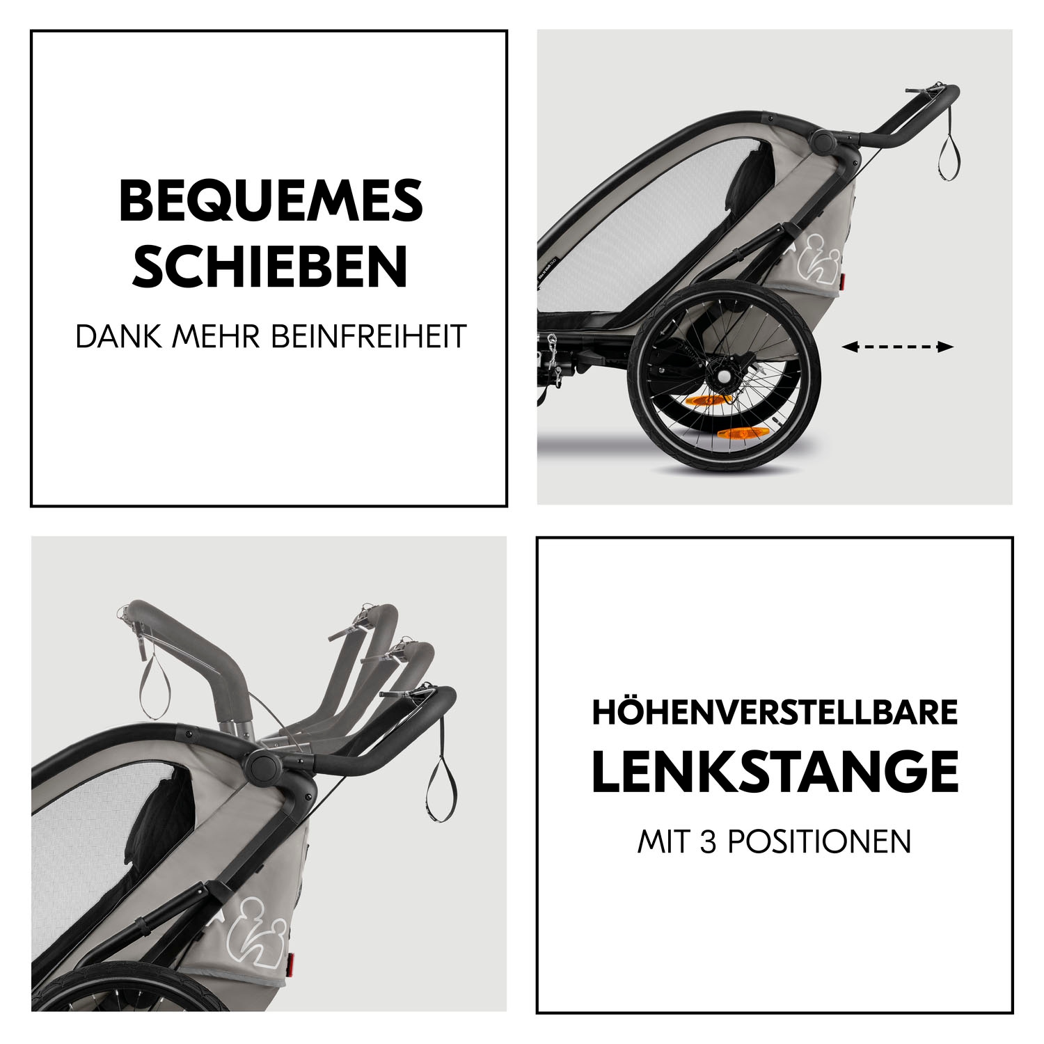 Hauck Fahrradkinderanhänger »Bike N Walk Duo« für 2 Kinder, inkl. Deichsel