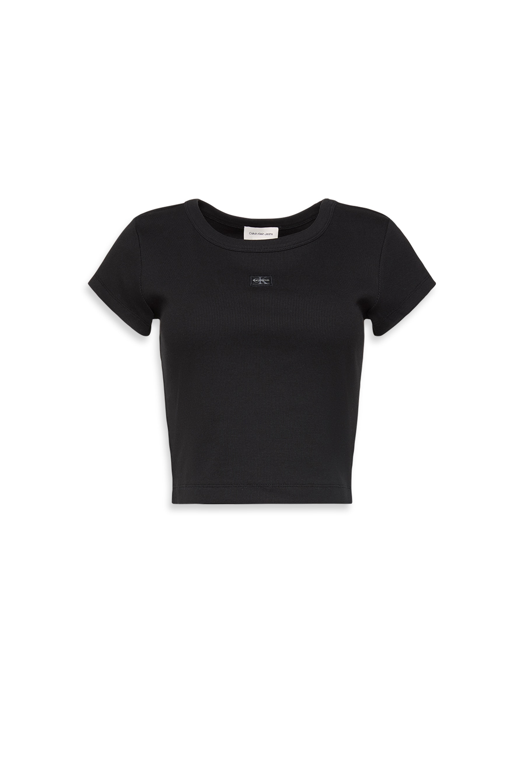 Calvin Klein Jeans T-shirt »WOVEN LABEL BABY RIB« Regular fit mit Rundhalsausschnitt