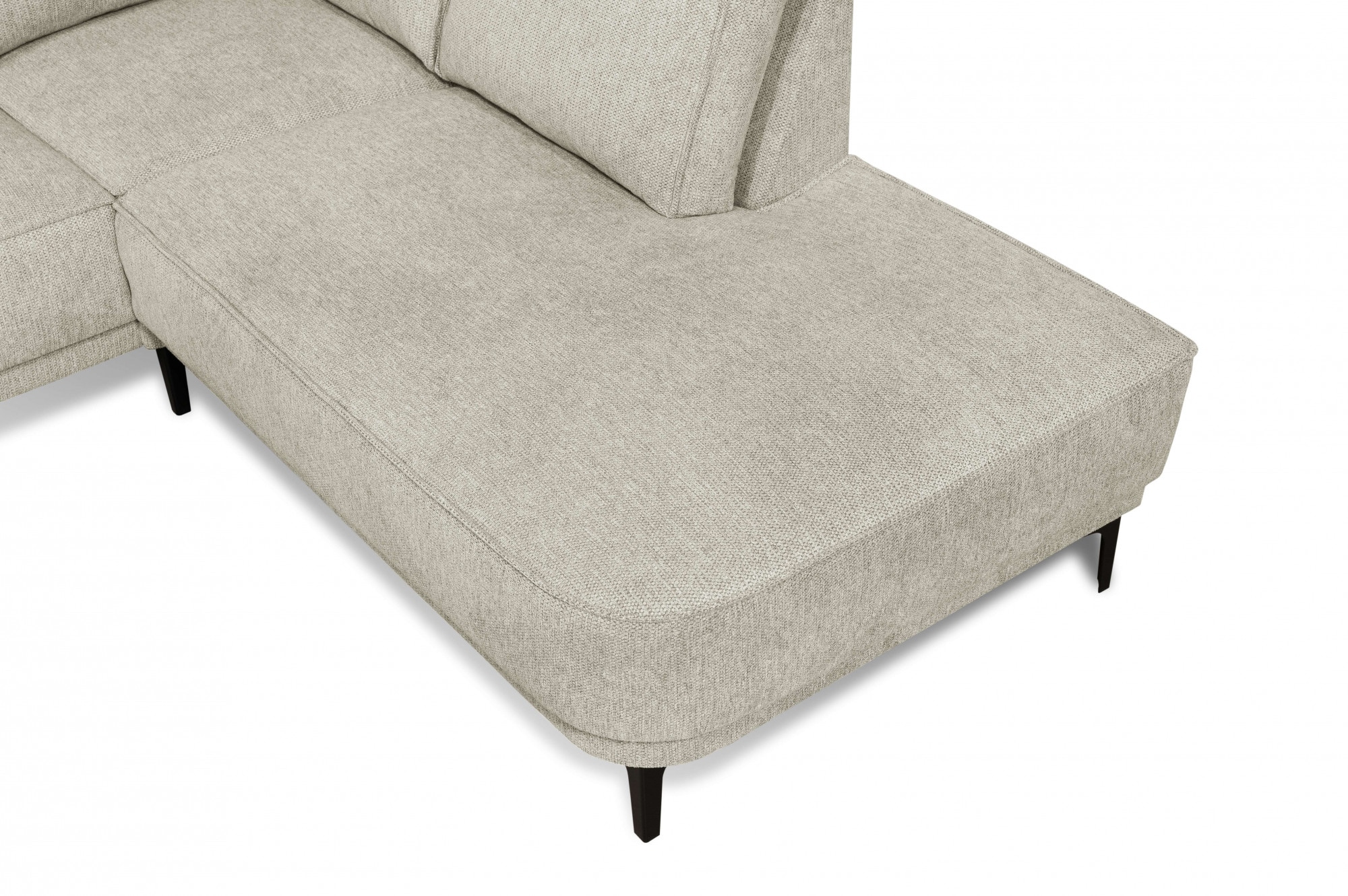 GOODproduct Ecksofa »Casina« mit abgerundeter Ottomane, in einem weichen Chenille-Stoff