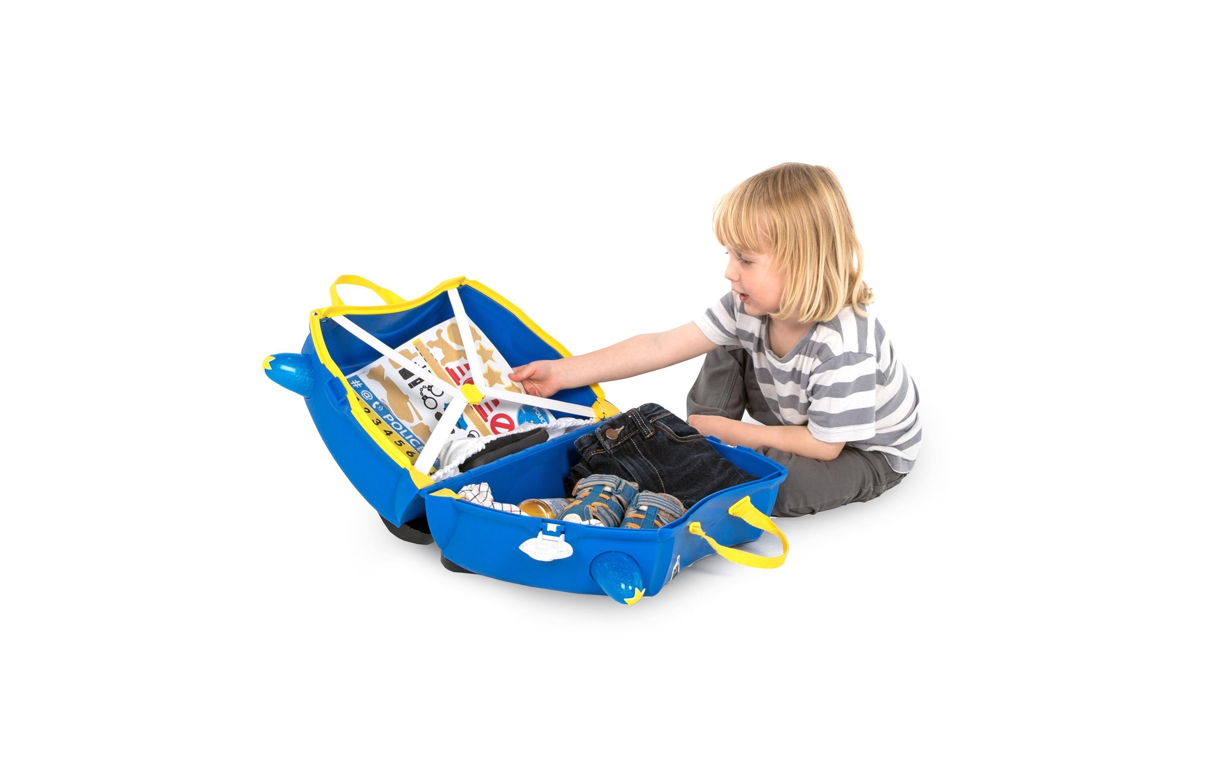 TRUNKI Trolley »Polizei Blau« 4 Rollen