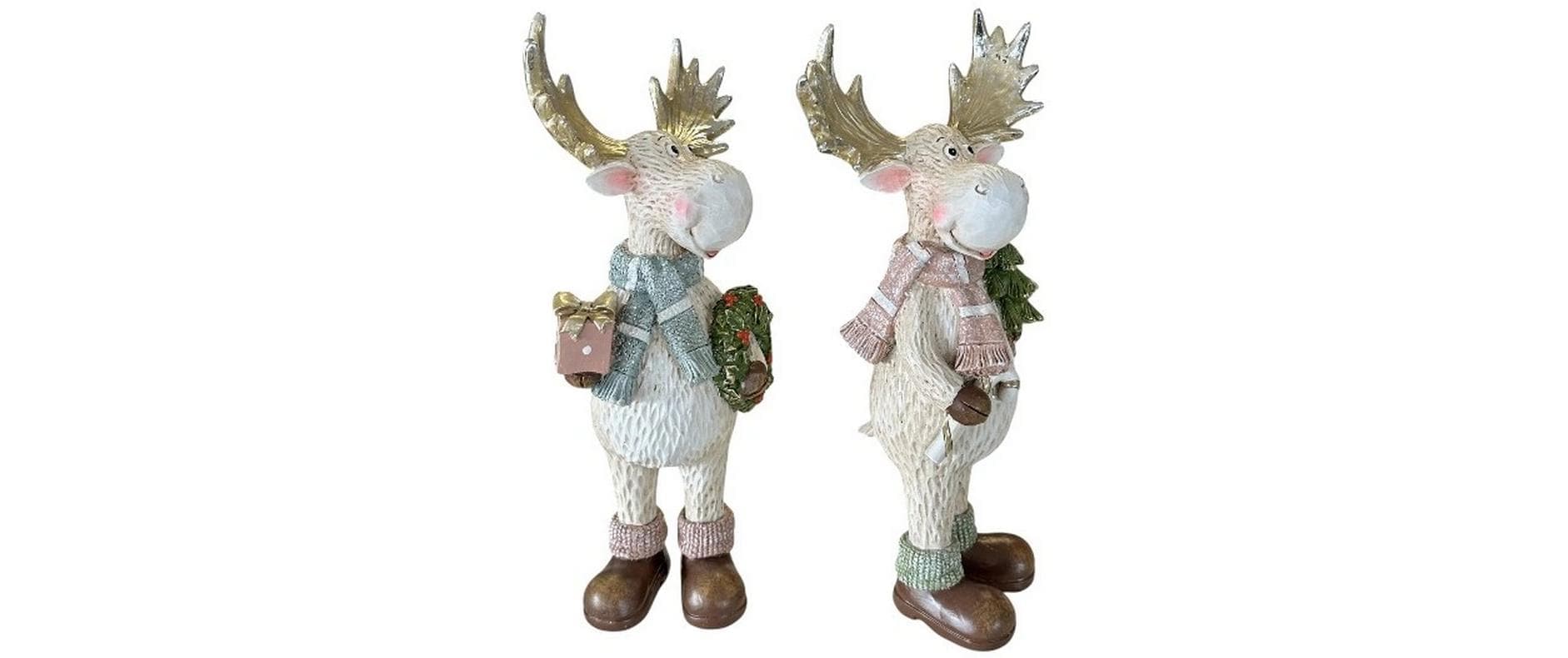 Dameco Figurine de Noël »Weihnachtsfigur Elch, 9 x 13.5 x 28 cm, 2er Set«