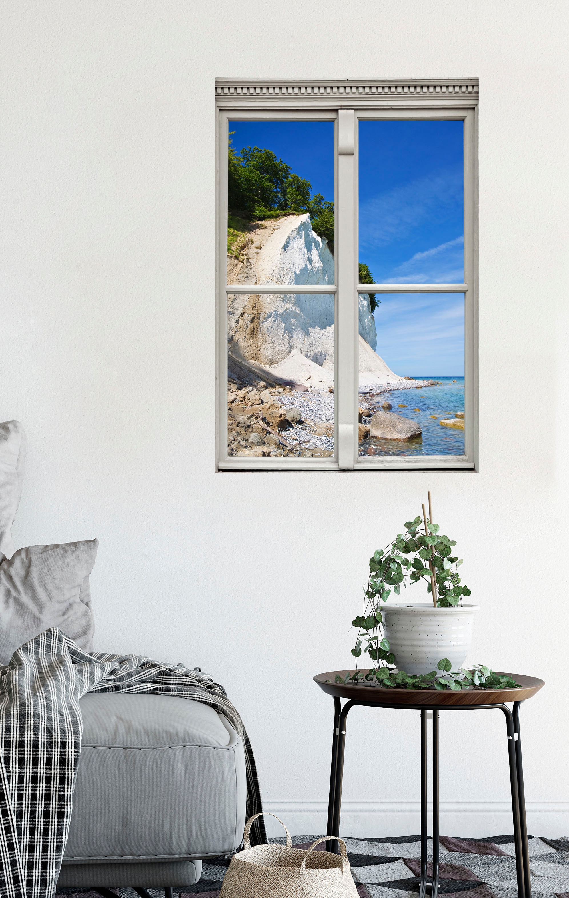 queence Autocollants muraux »Klippe« Wandsticker, Wandbild, selbstklebend, 3D, Fenster