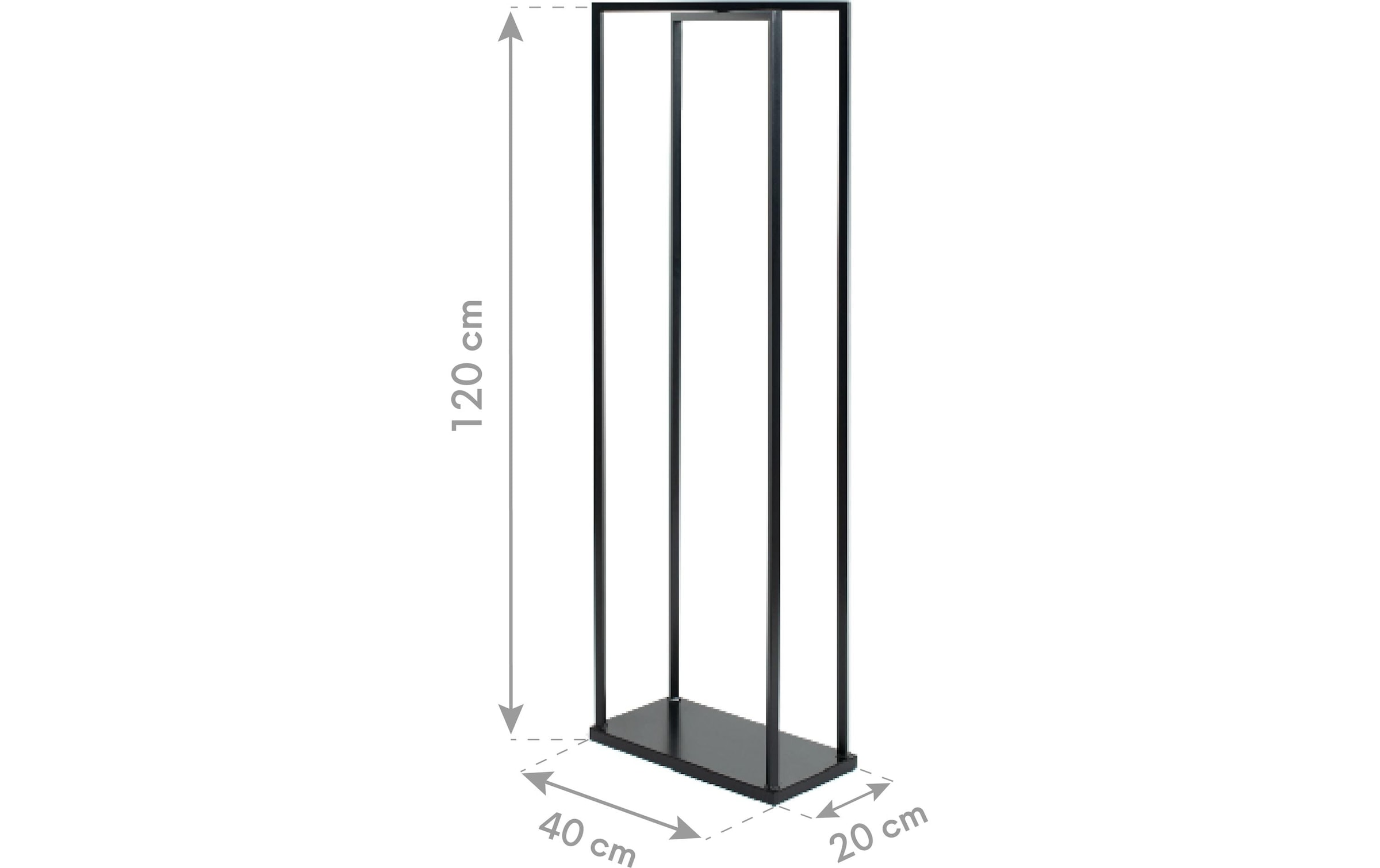 WESTMANN Étagère pour bois de cheminée »Xavier« noir, LxPxH : 40x20x120cm