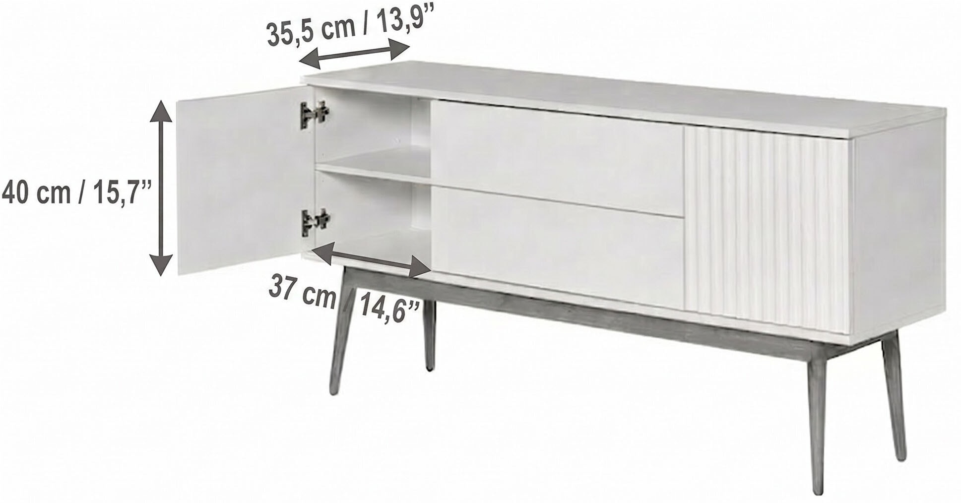 Jahnke Buffet »GRACE SB 150« Buffet bas, 2 portes & 2 tiroirs, design scandinave, largeur : 150 cm