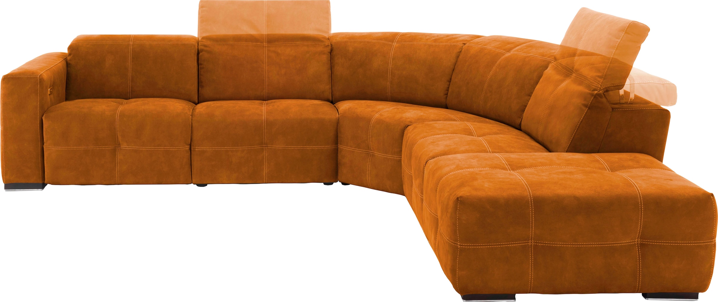 Egoitaliano Ecksofa »Sauvanne, Designsofa der Extraklasse, elegant und bequem, L-Form« wahlweise mit elektrischer Relaxfunktion, Kopfteilverstellung