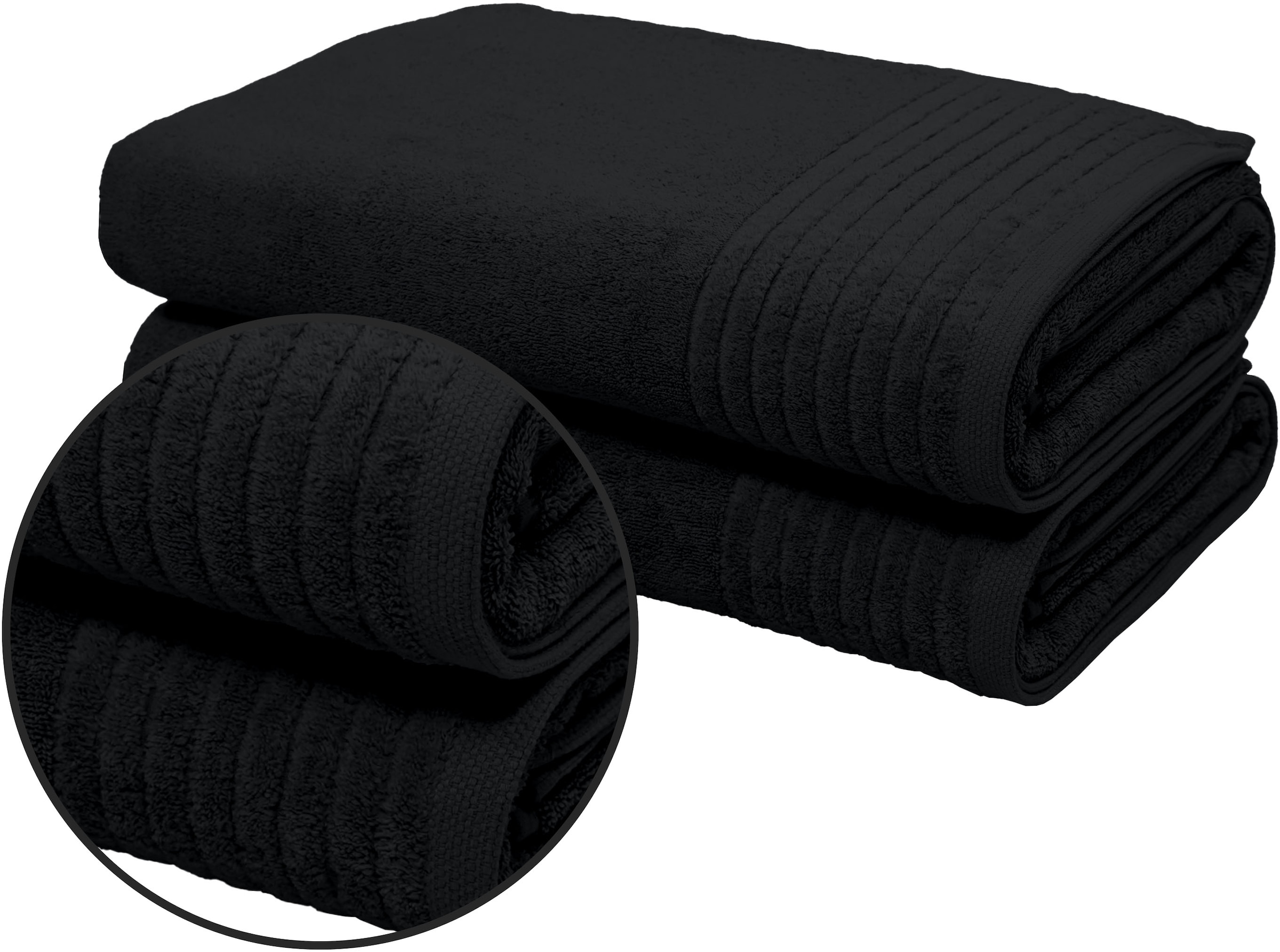 GOODproduct Serviette de sauna »Sanremo Premium, Premium Handtücher, 600 gr/m², 80x200cm« Bordüre, einfarbig, flauschig, weich, dicke Qualität, 5 Jahre Garantie