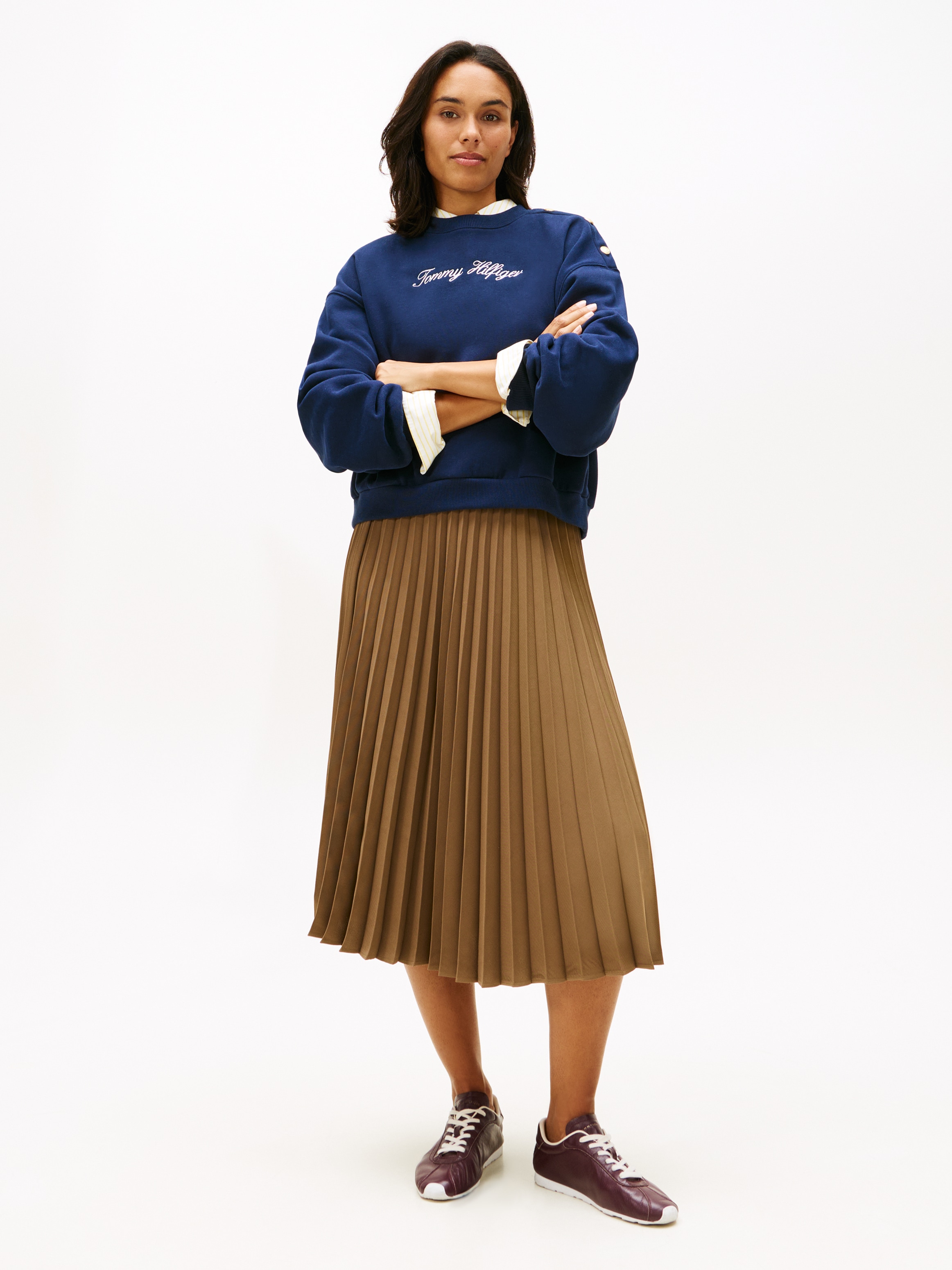 Tommy Hilfiger Plisseerock »FLUID PLEATED PULL ON MIDI SKIRT«