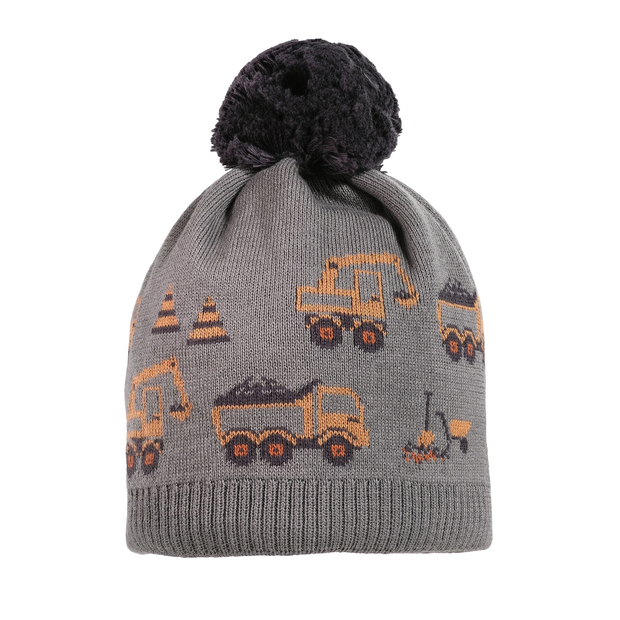 MAXIMO Bonnet tricoté Baumwolle, gefüttert, kontrastfarbener Bommel, Motiv