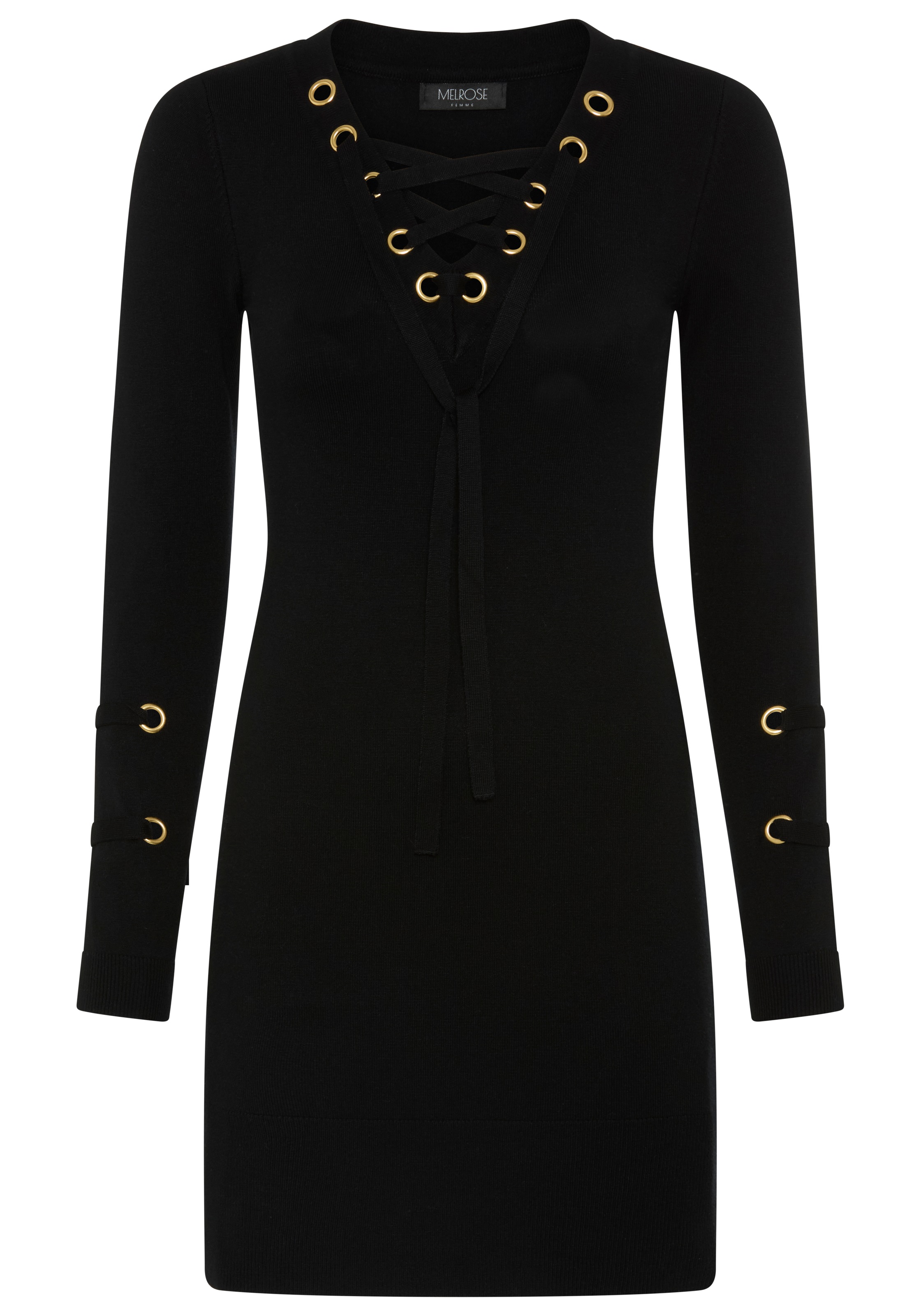 Melrose Robe en tricot en longueur mini, en maille fine avec lacets