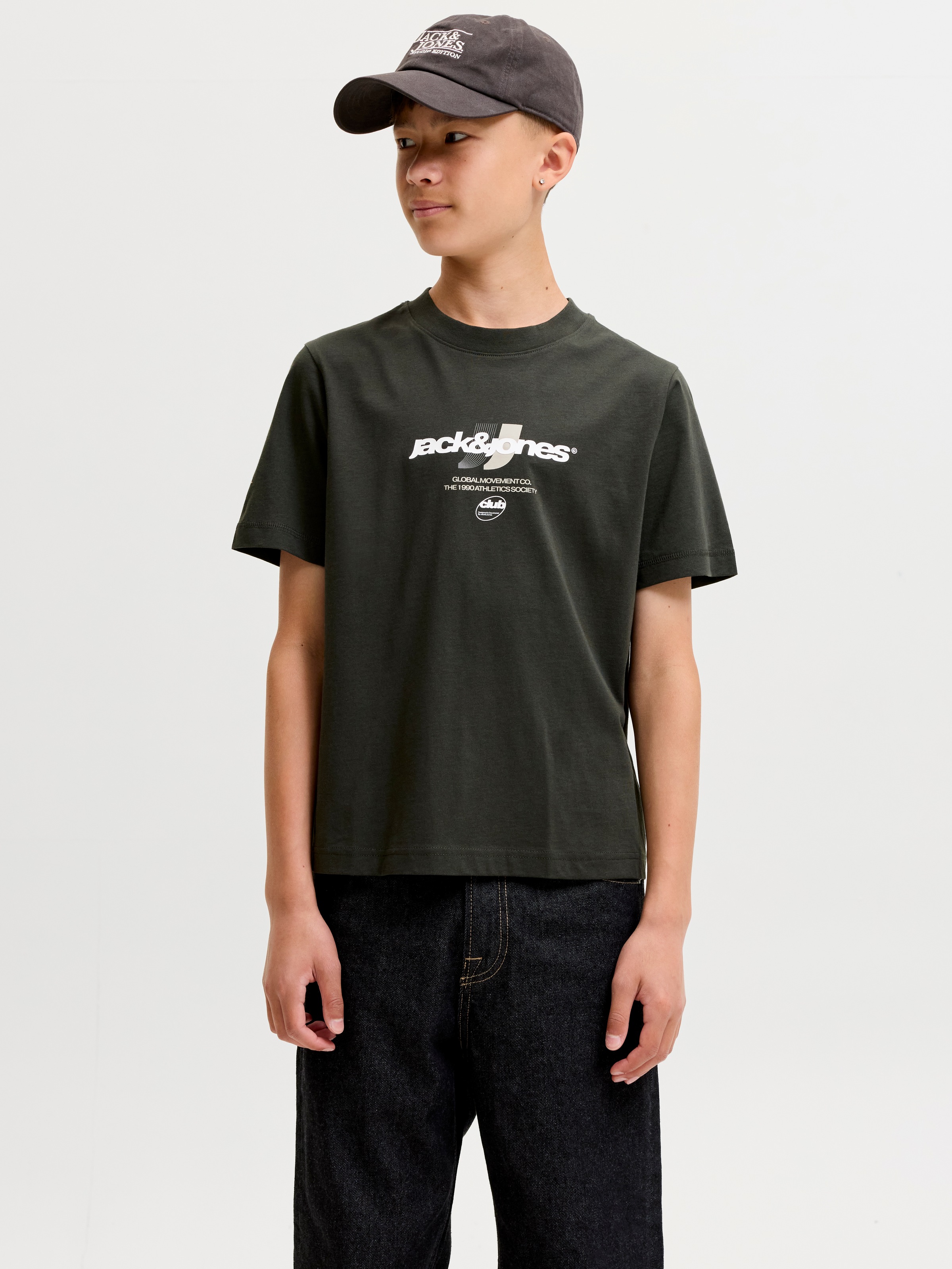 Jack & Jones Junior Rundhalsshirt »JCOCLUB GRAPHIC FRONT PRINT TEE SS JNR« Baumwolle, regular fit