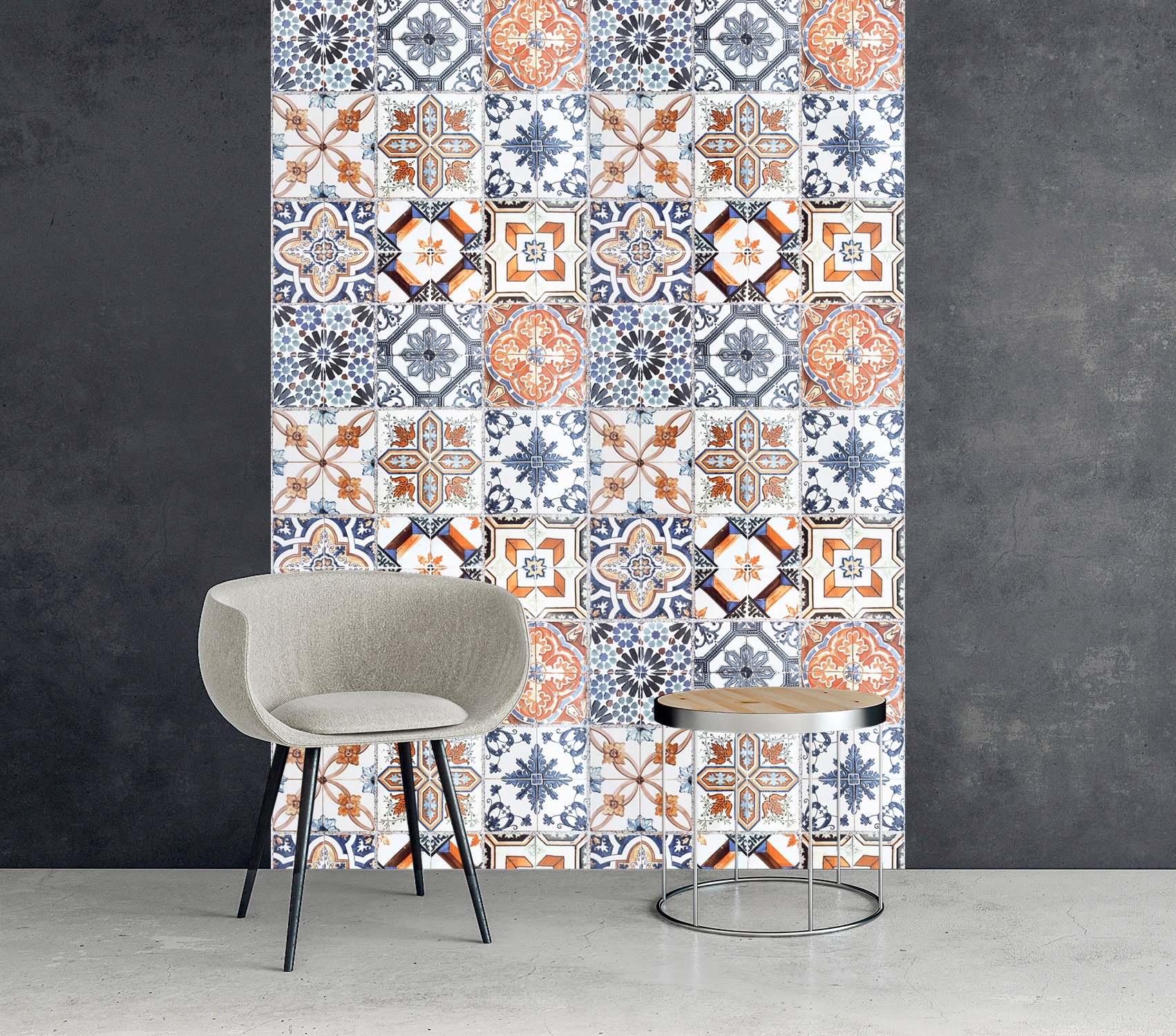 queence Papier peint vinyle »Korilu Fliesen« 90x250cm, selbstklebend, kinderleichte Anbringung, , Sticker