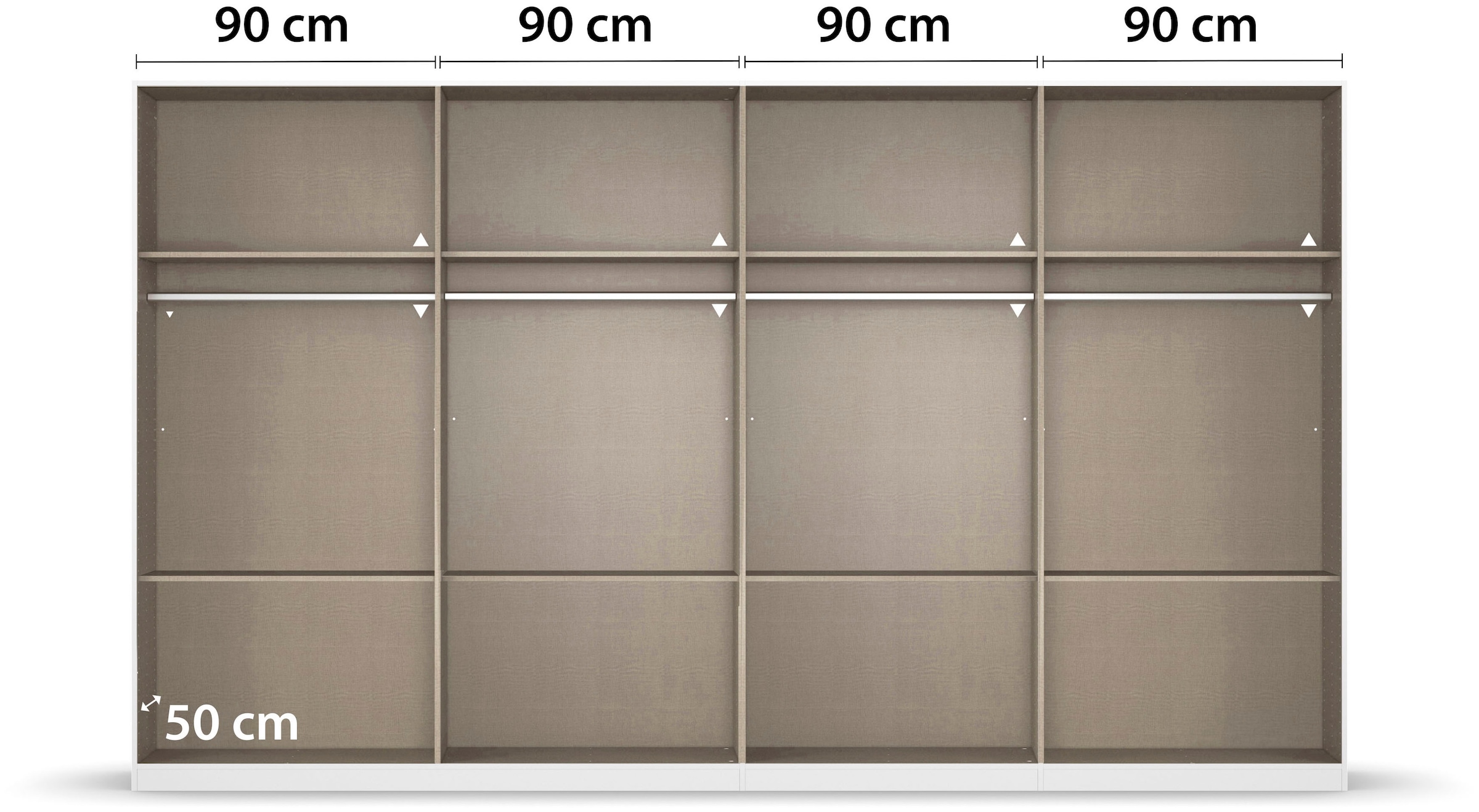 GOODproduct Drehtürenschrank »Kleiderschrank Schrank Garderobe AGORDO mit Dekor- oder Hochglanzfront« in zwei Griff-Farben, Breite 360 cm,  mit Aussenschubkästen, Serie in 7 Breiten und 2 Höhen MADE IN GERMANY