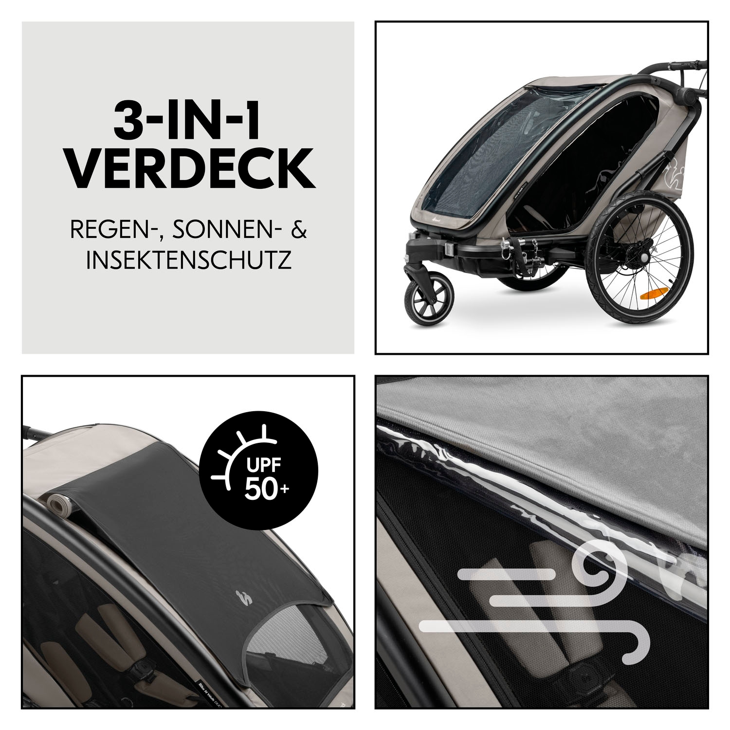 Hauck Fahrradkinderanhänger »Bike N Walk Duo« für 2 Kinder, inkl. Deichsel