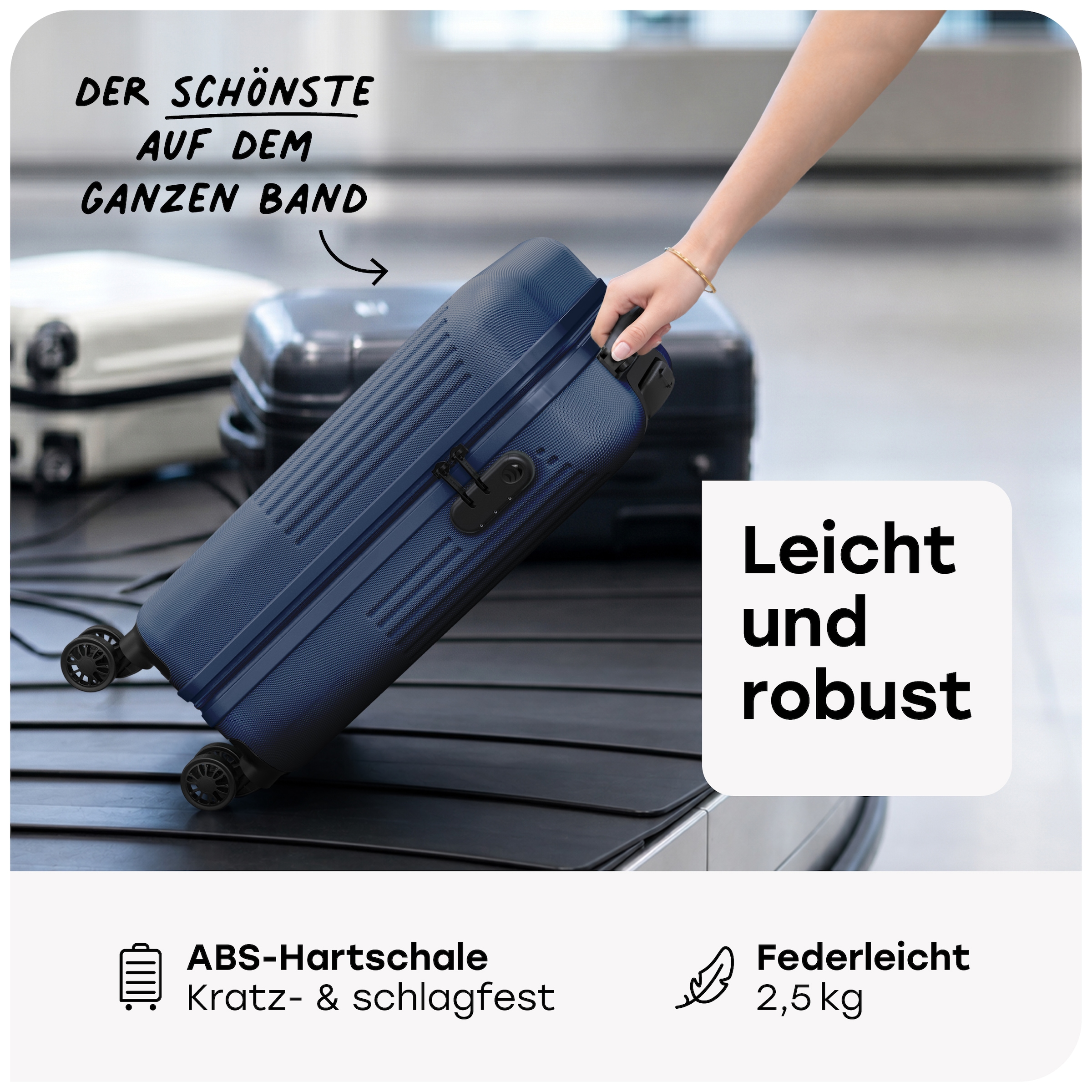 travelite Trolley à coque dure »BALI Reisekoffer Hartschale« 34 litre 4 Rollen serrure TSA – bagage de voyage robuste