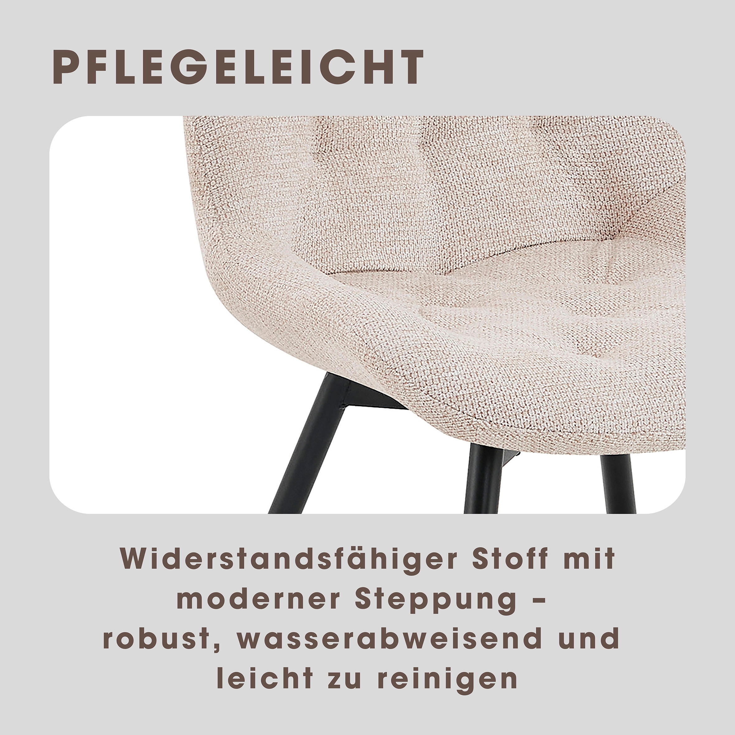 byLIVING Chaise de salle à manger »Aragon« (Ensemble) 2 cuischaise pivotante à 360 degrés, revêtement en tissu tissé de qualité avec matelassage